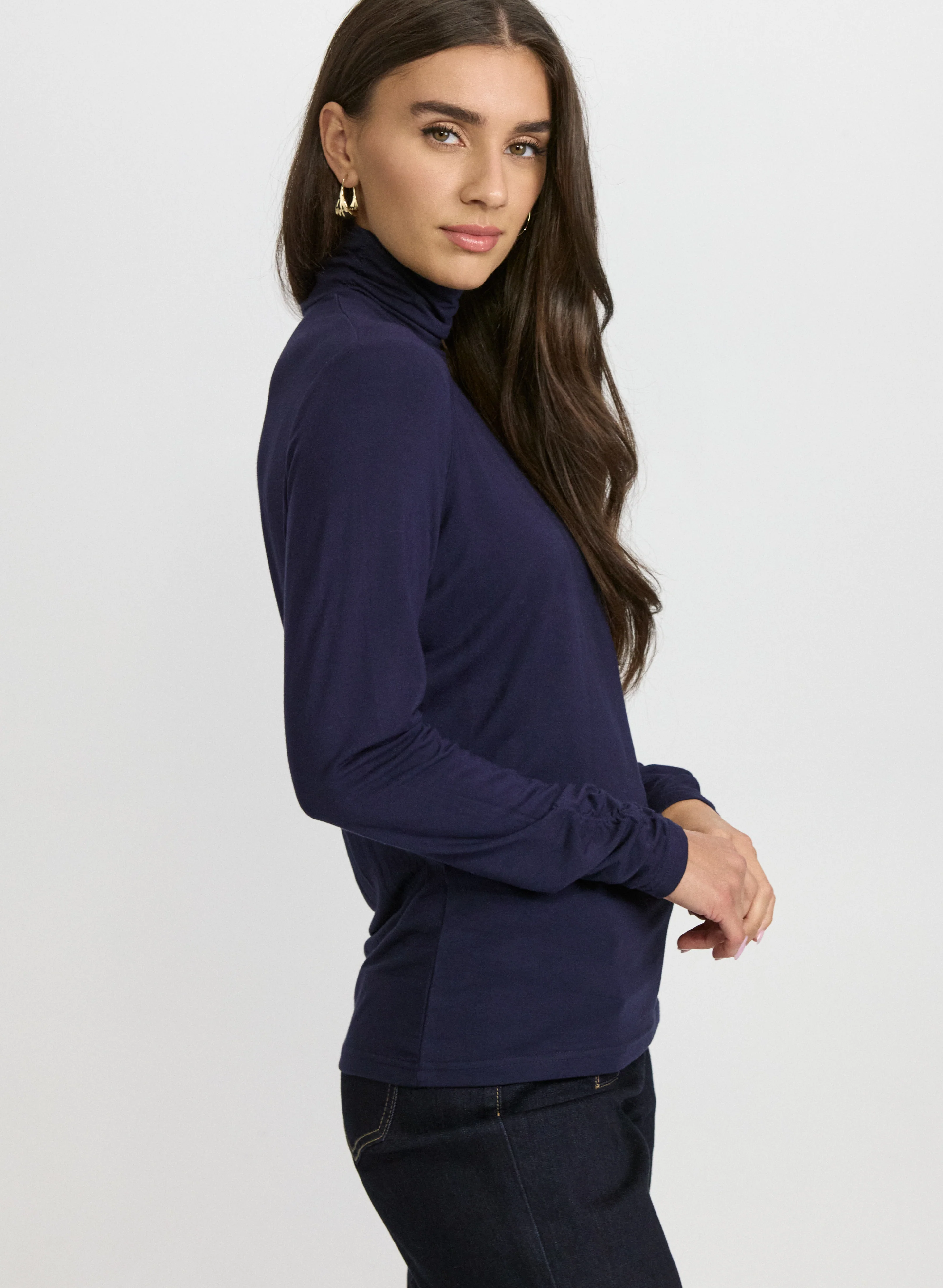 Ruched Turtleneck Top - Image 2