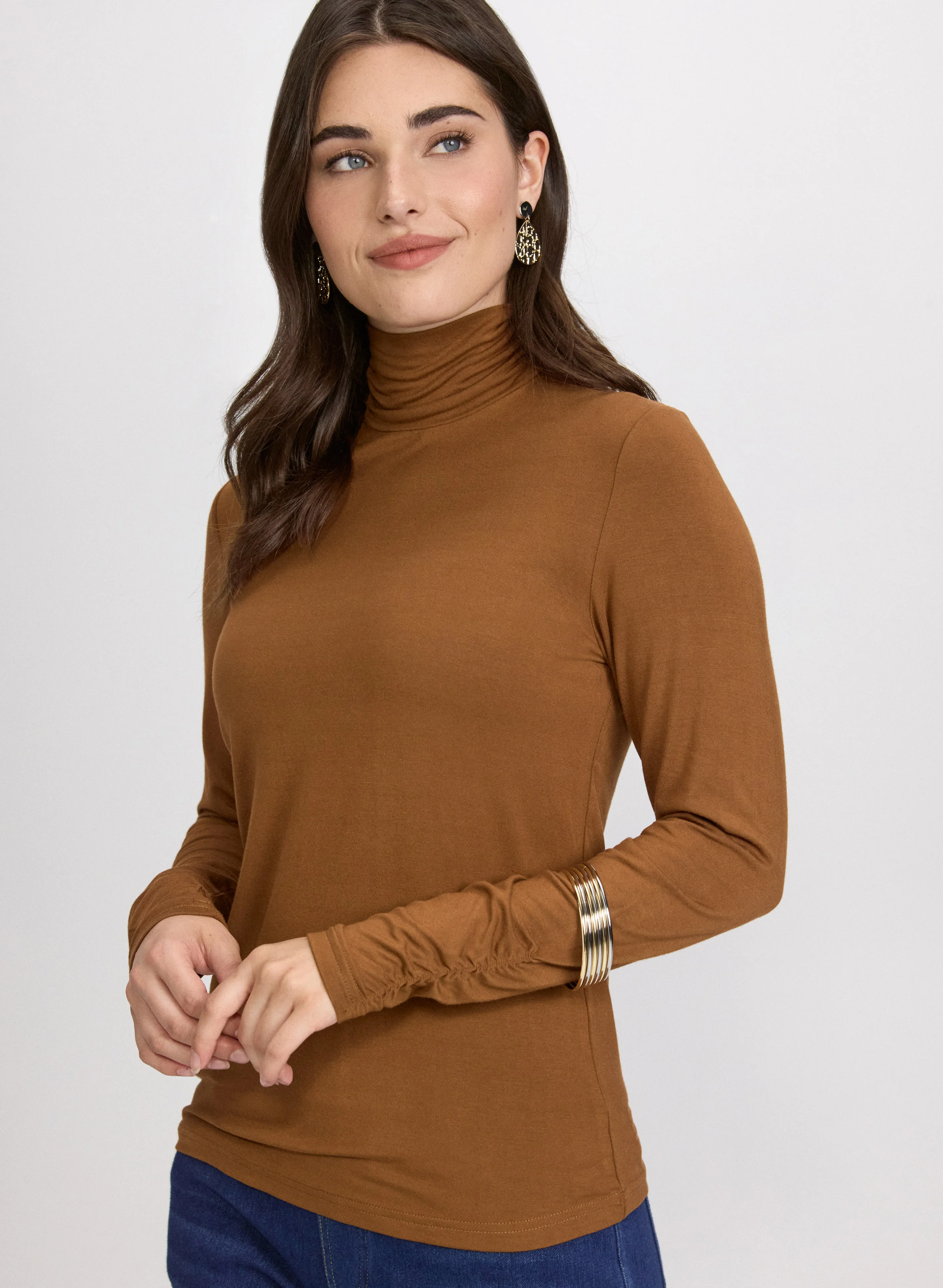 Ruched Turtleneck Top - Image 2