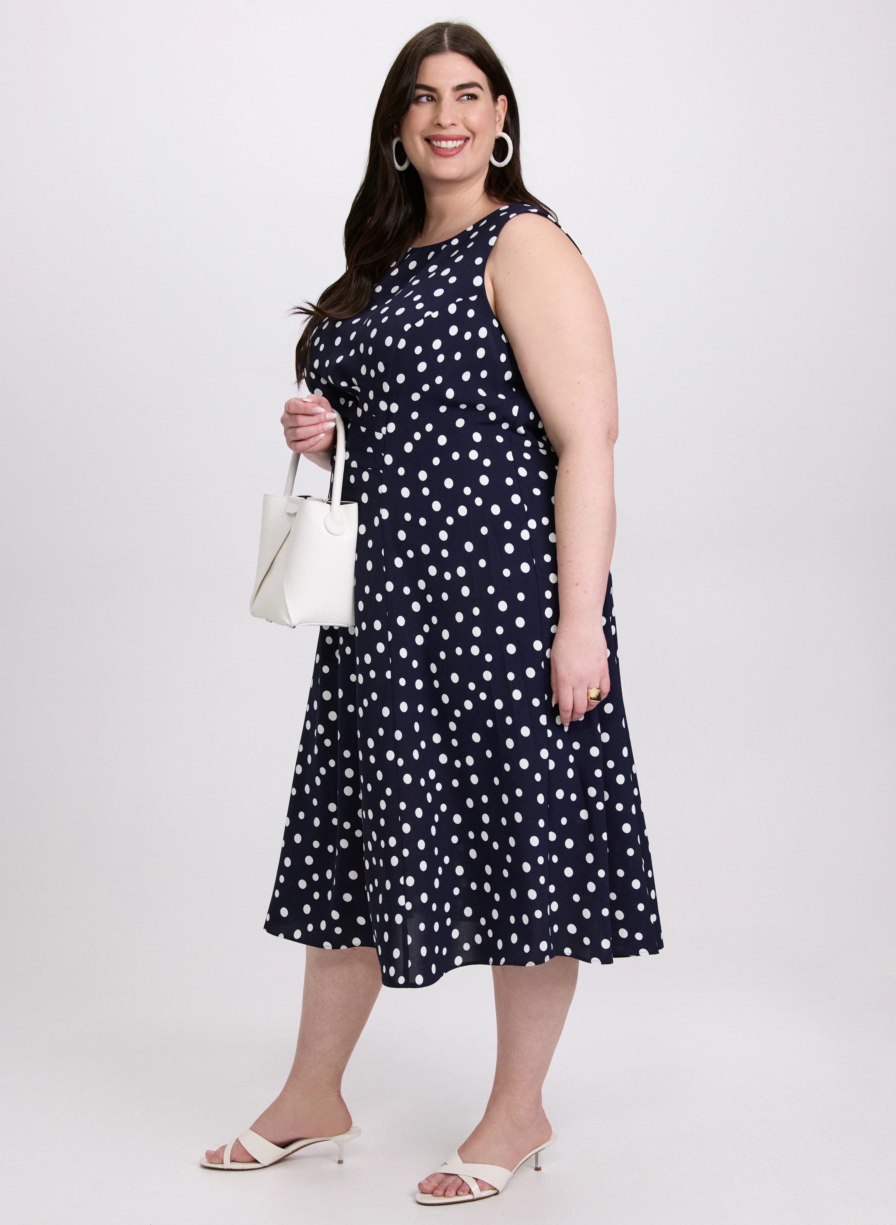 Ruched Waist Polka Dot Dress - Image 2