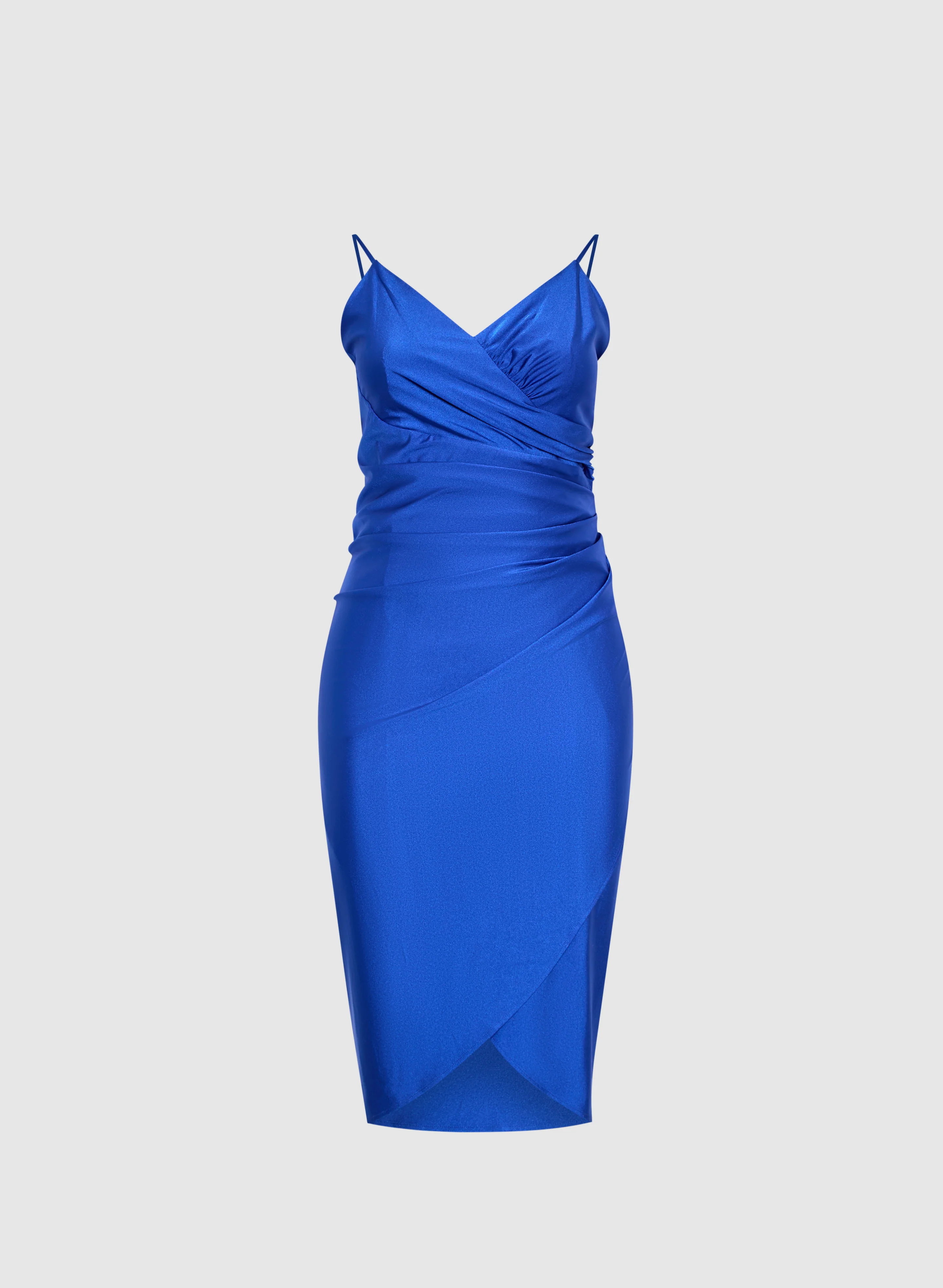 Sleeveless Ruched Wrap-Over Dress - Image 7