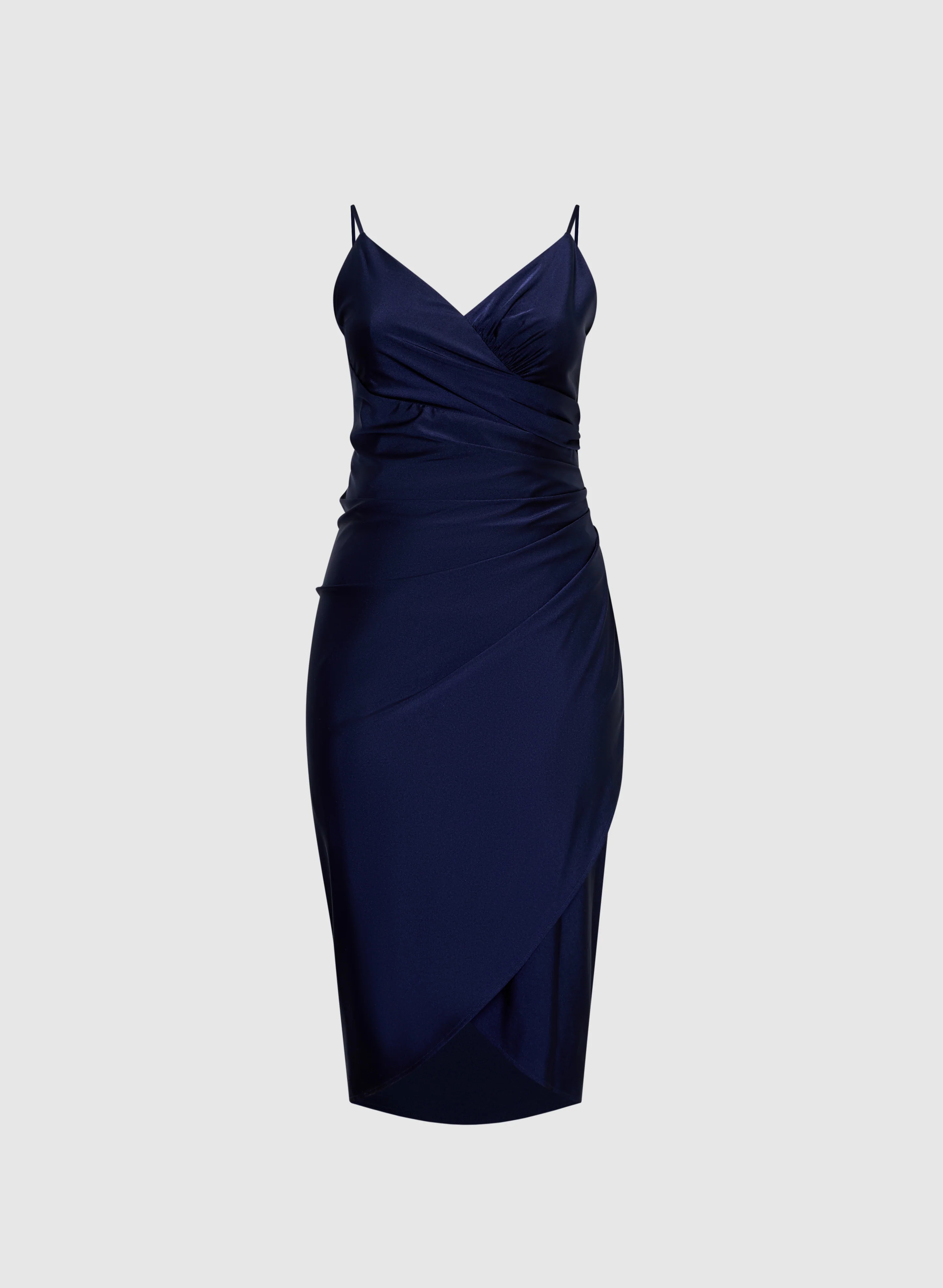 Sleeveless Ruched Wrap-Over Dress - Image 5