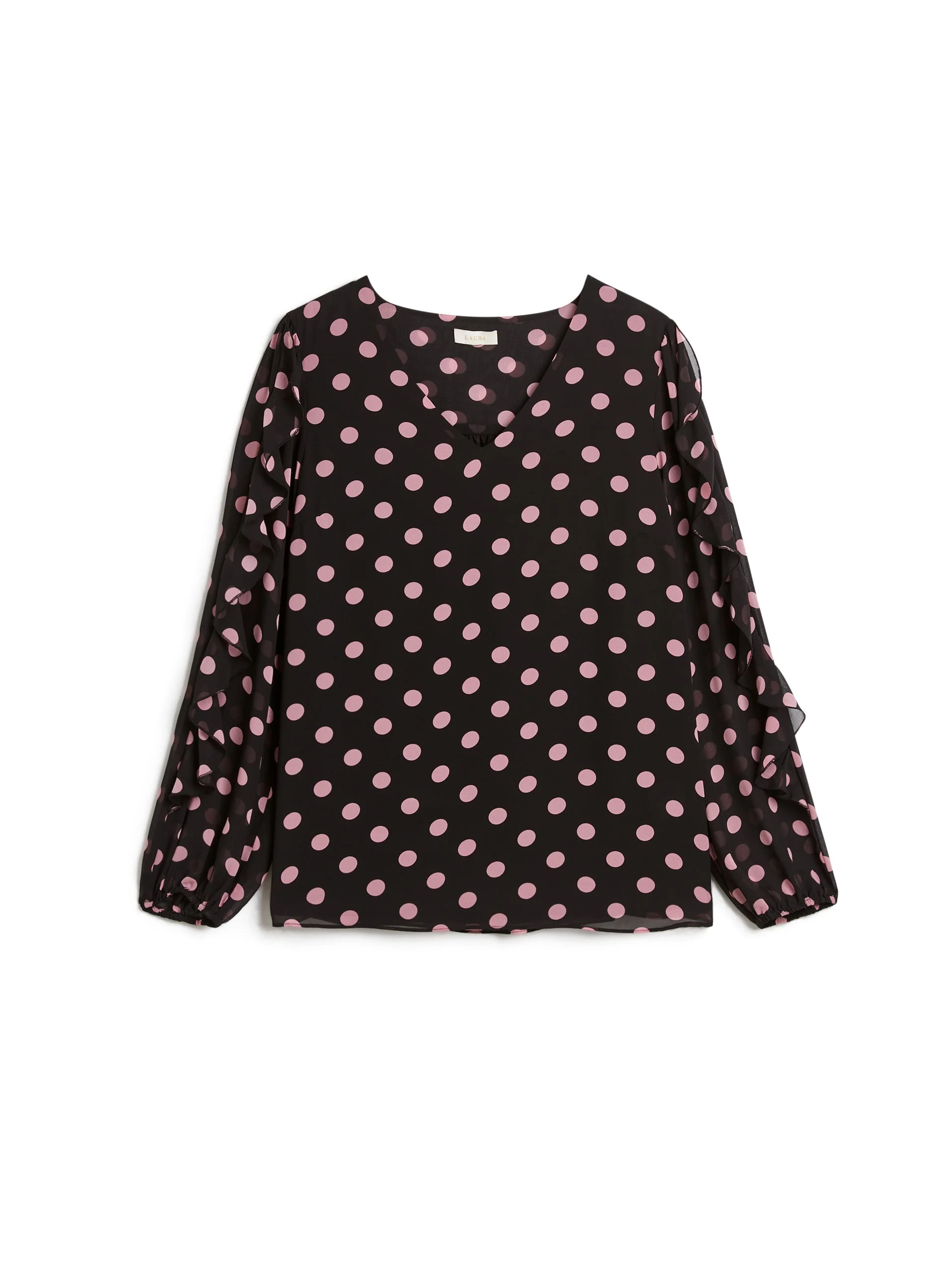 Ruffle Sleeve Polka Dot Blouse - Image 6