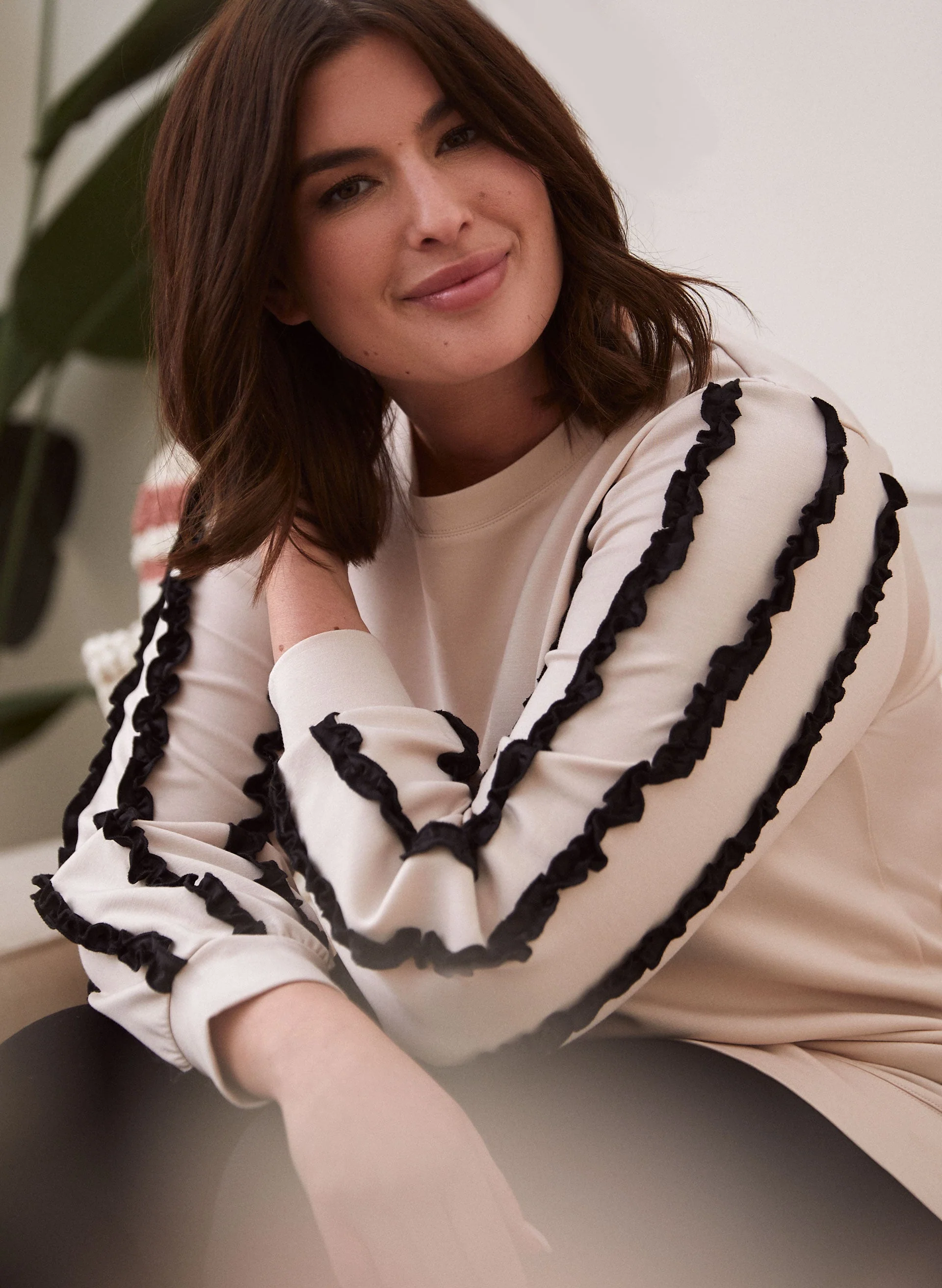 Ruffle Sleeve Sweatshirt - Image 2