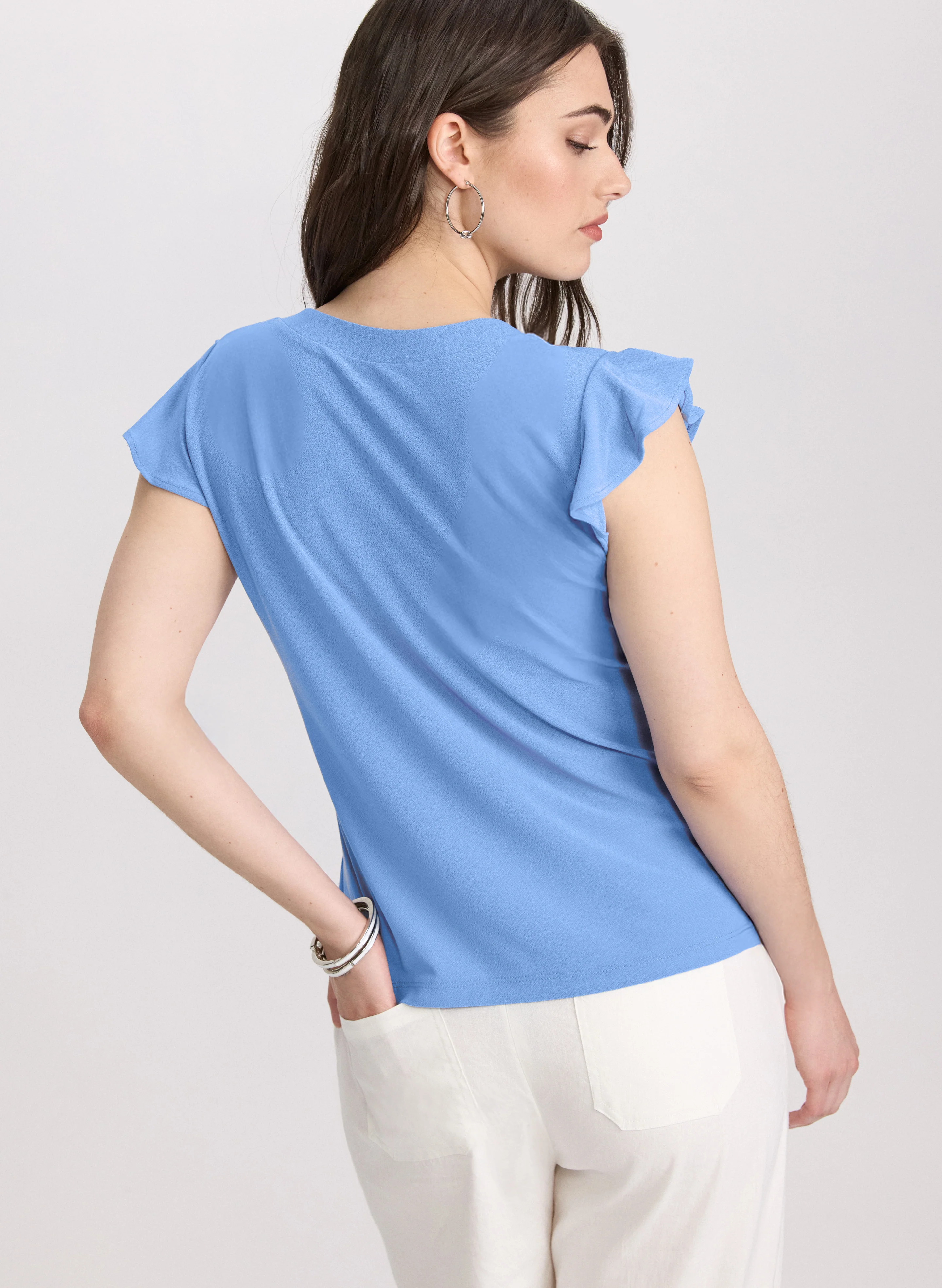 Ruffled Cap Sleeve T-Shirt - Image 4
