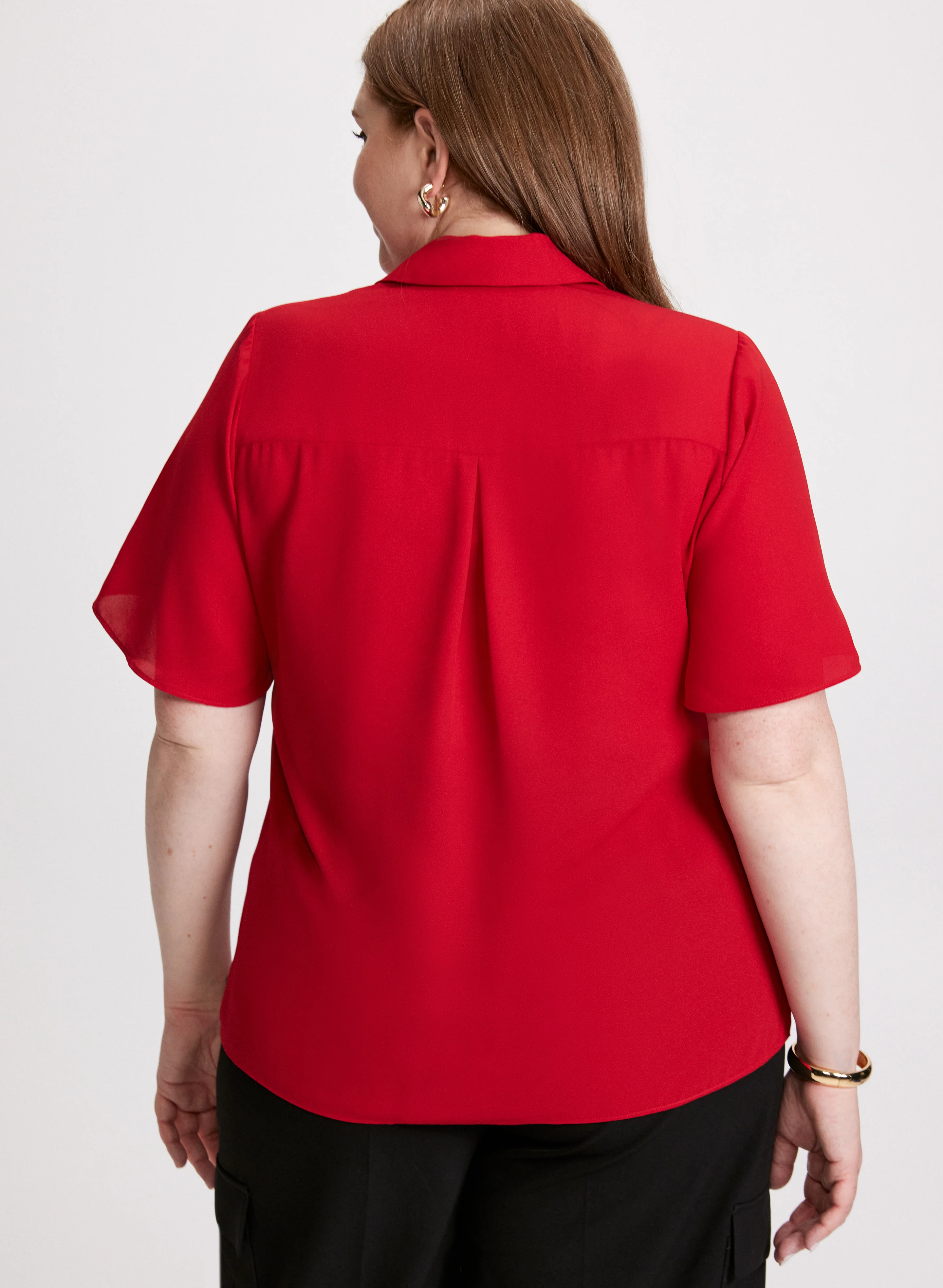 Ruffled Short Sleeve Blouse - Image 4