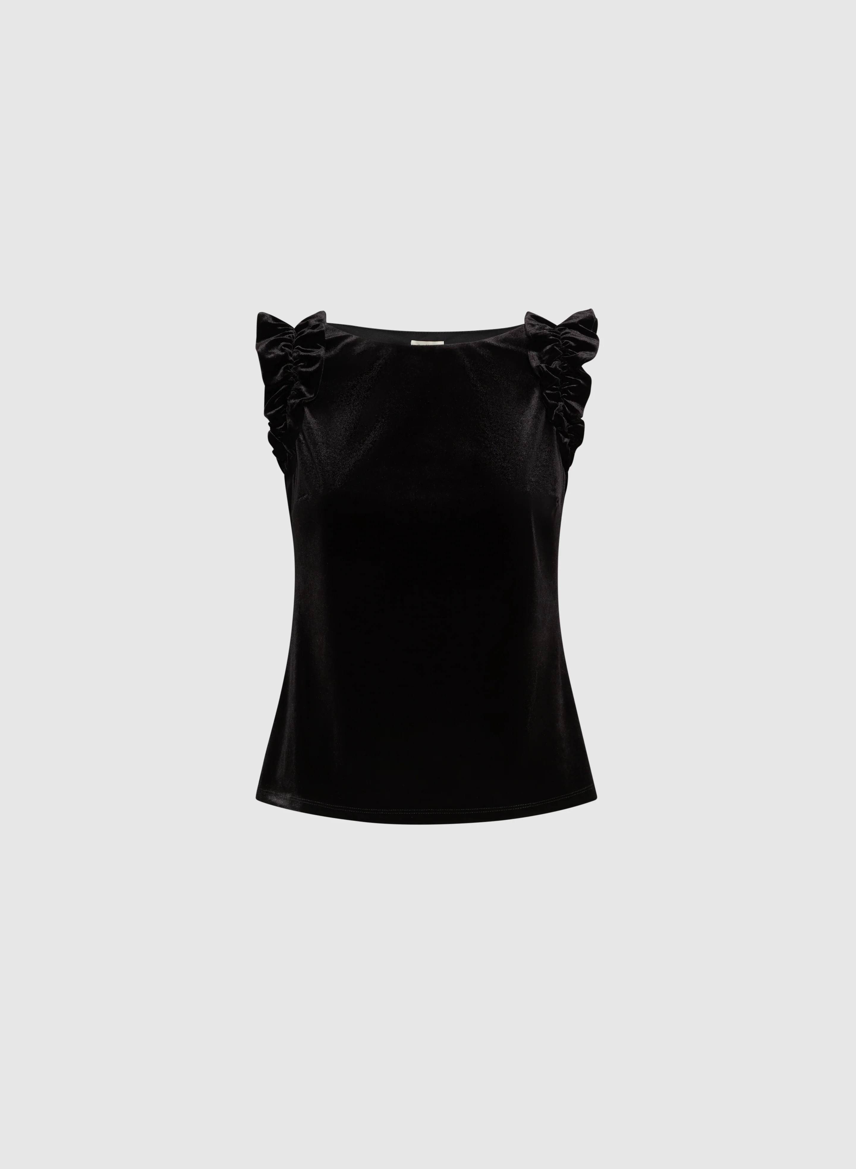 Ruffled Shoulder Velour Top - Image 6