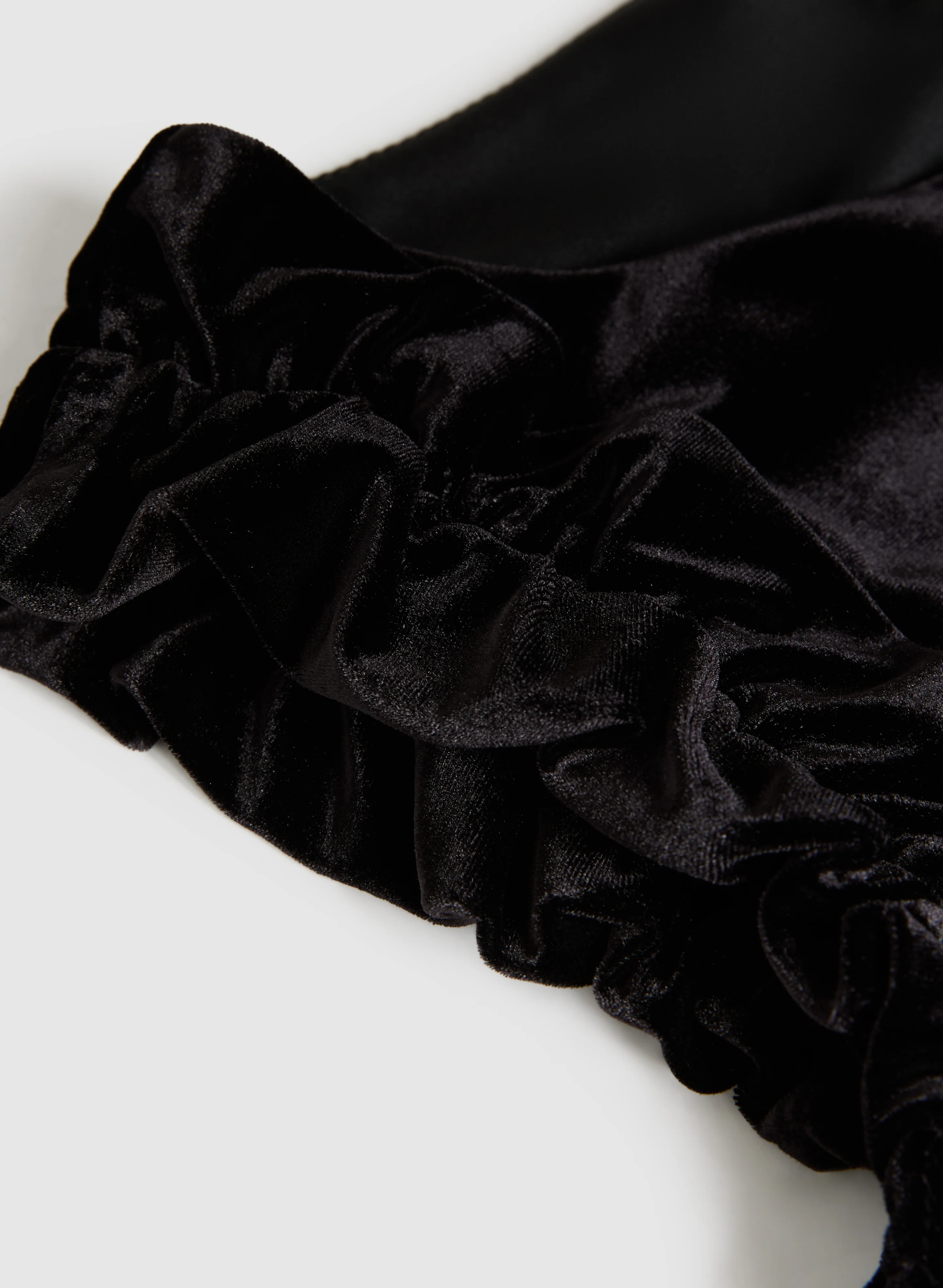 Ruffled Shoulder Velour Top - Image 7