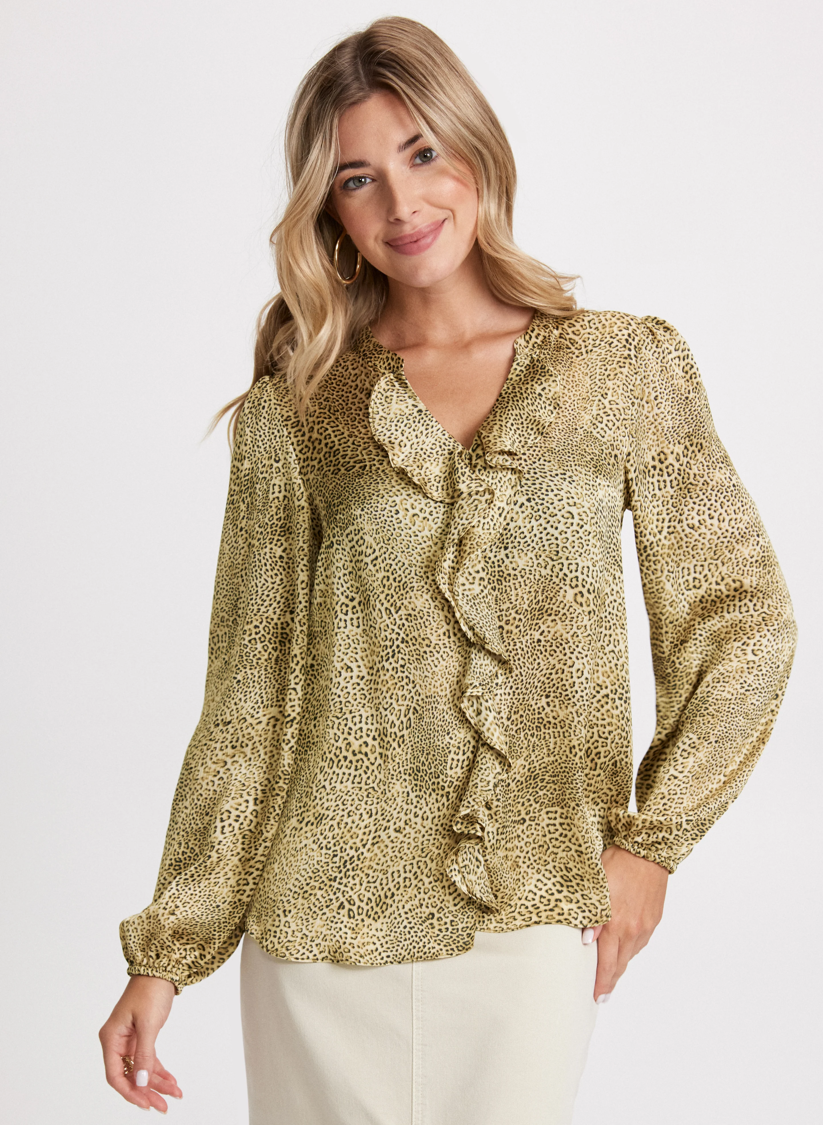 Satin Animal Print Blouse - Image 7