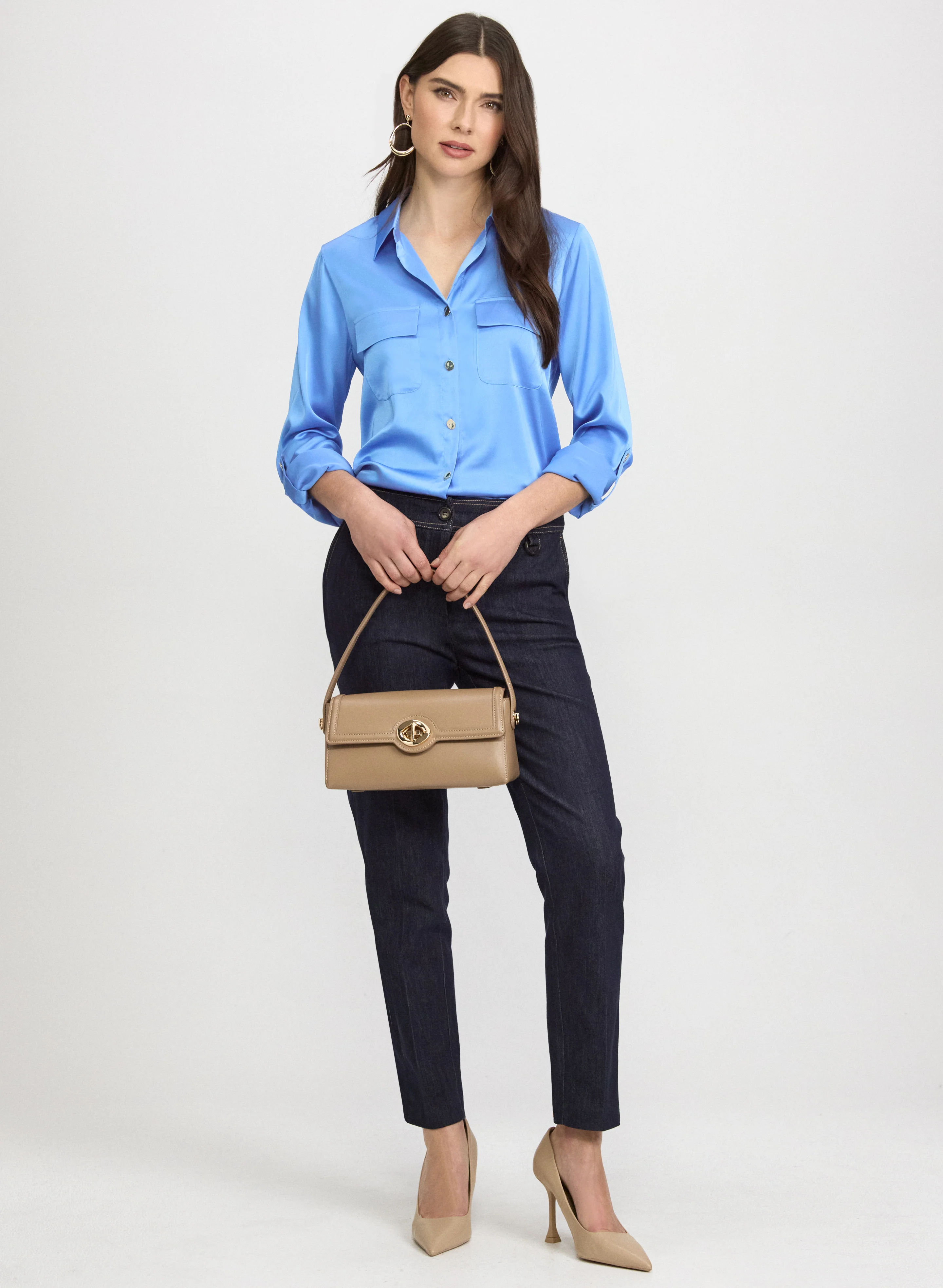 Satin Button-Down Blouse - Image 3
