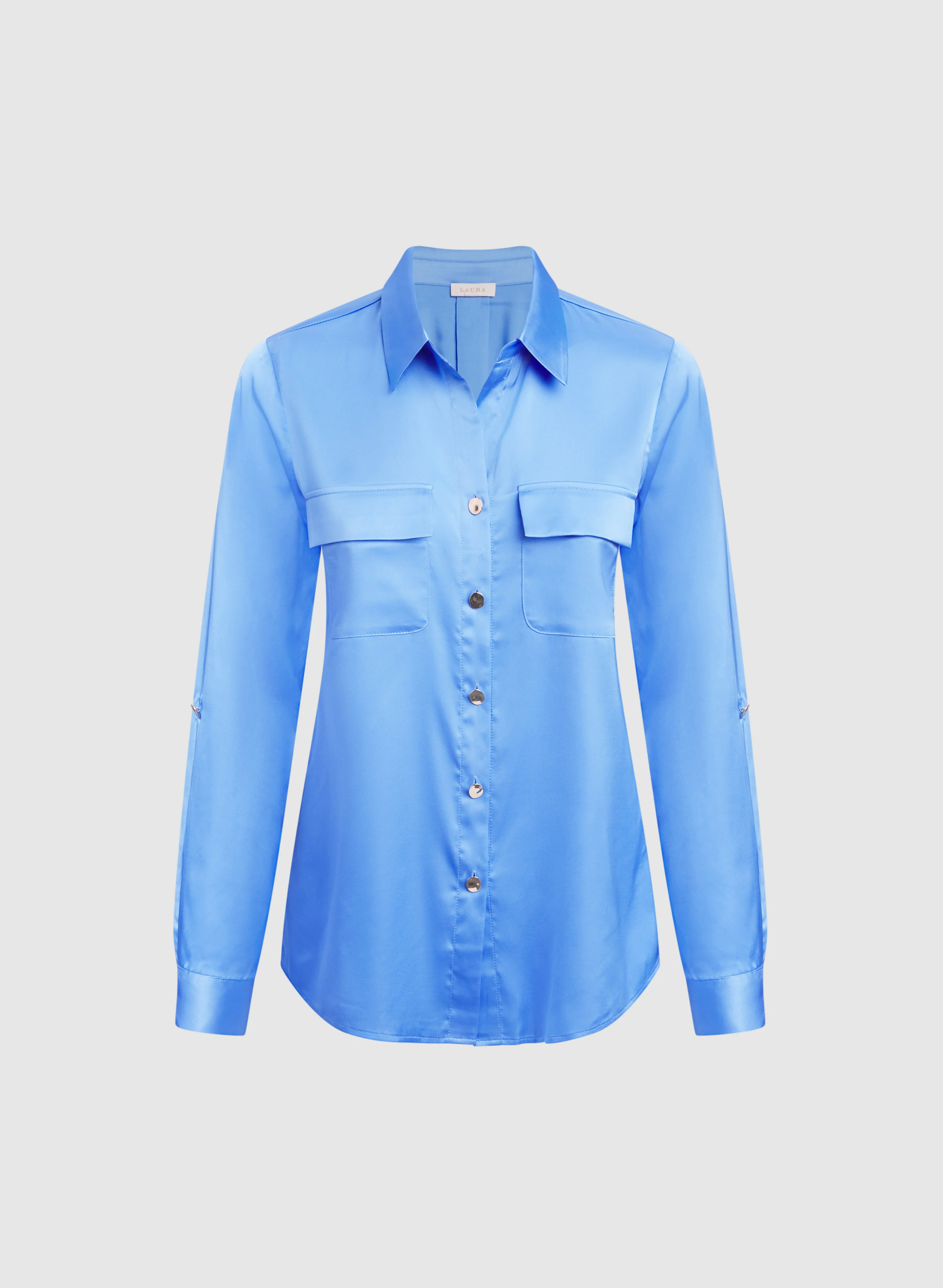 Satin Button-Down Blouse - Image 6
