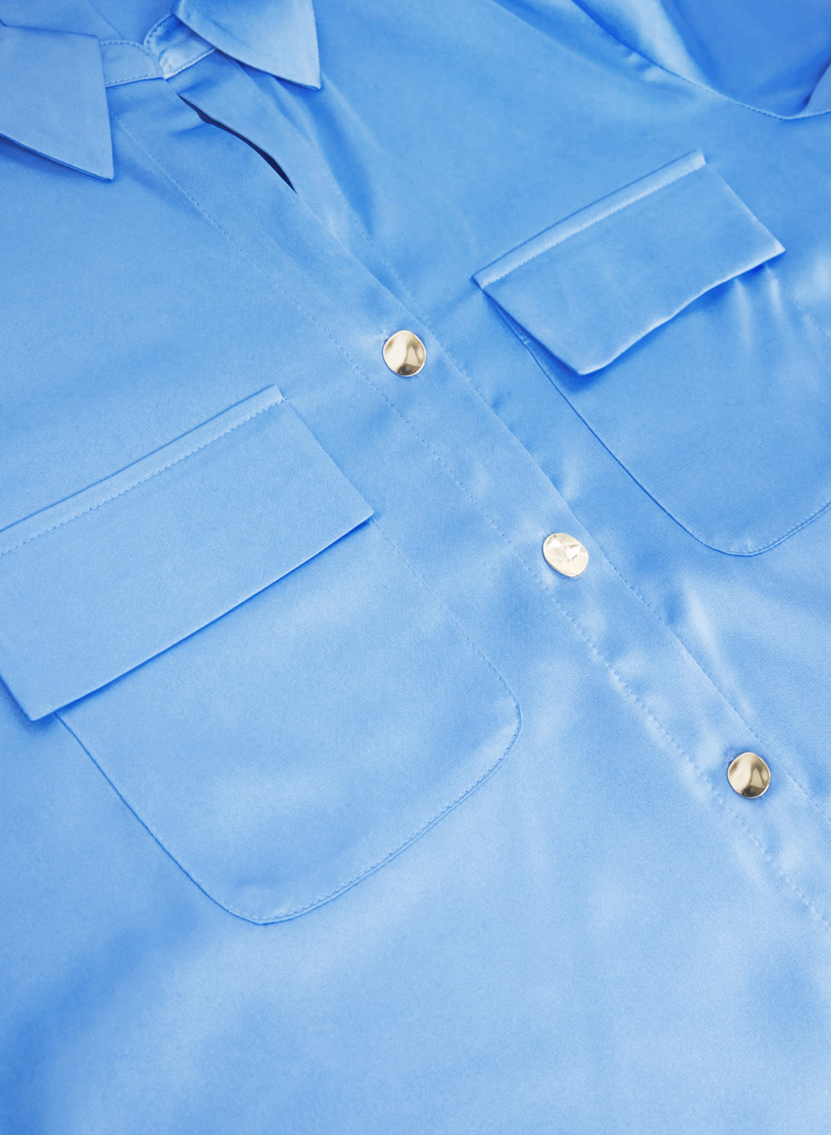 Satin Button-Down Blouse - Image 8