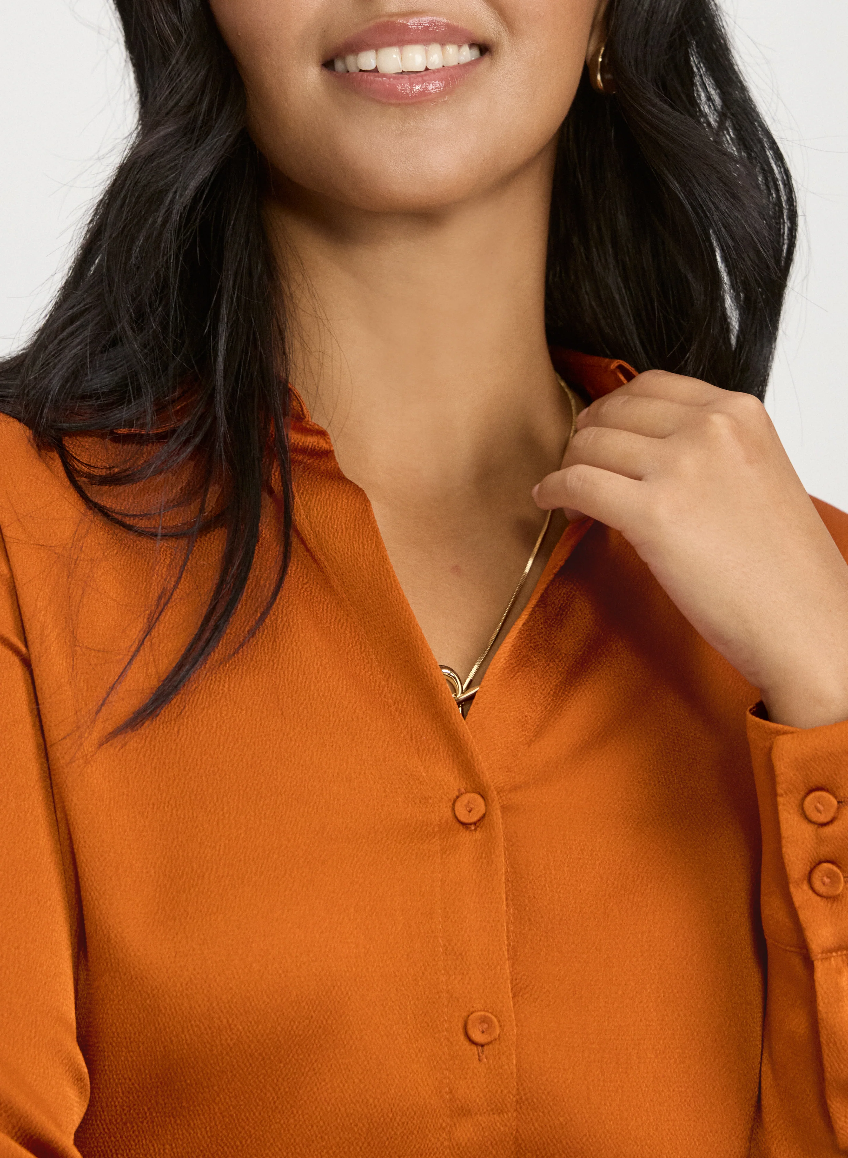 Satin Button-Down Blouse - Image 5
