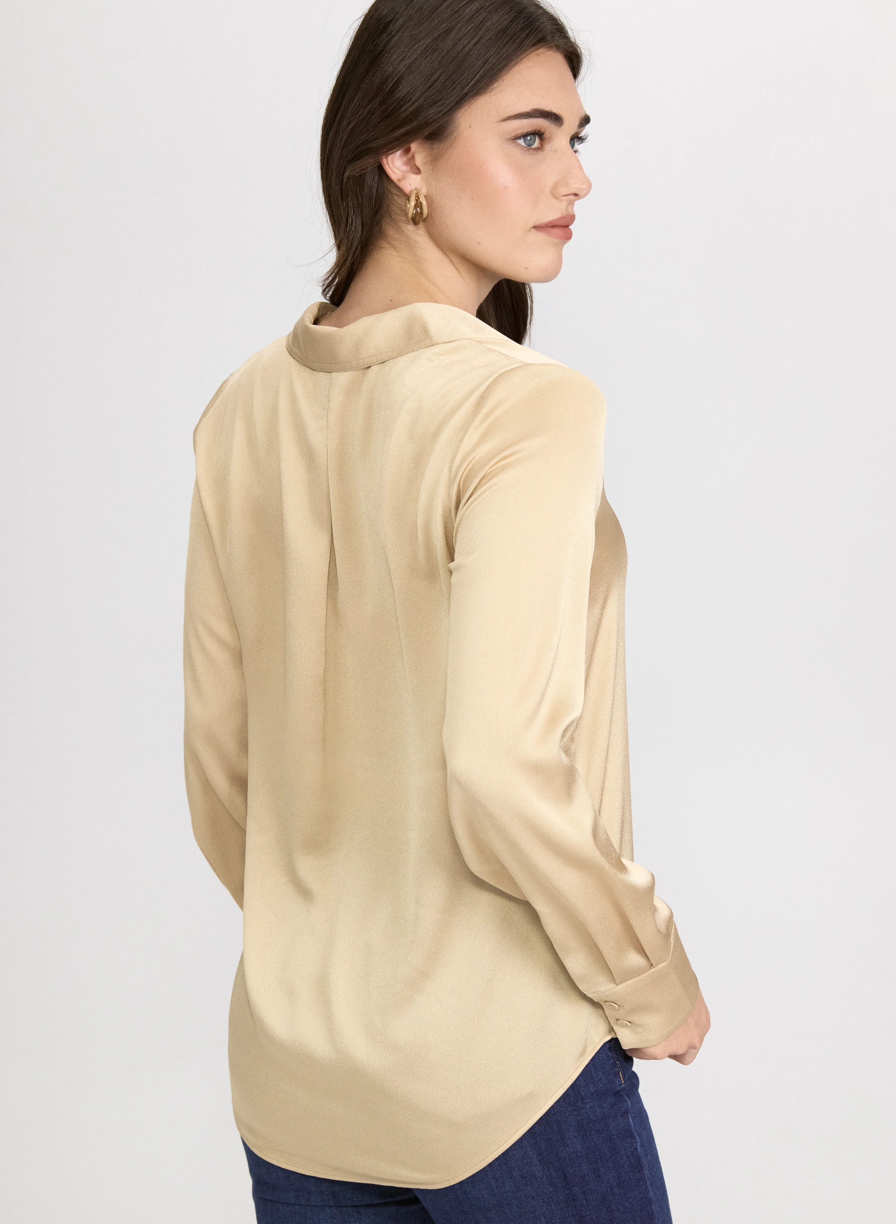 Satin Button-Down Blouse - Image 4