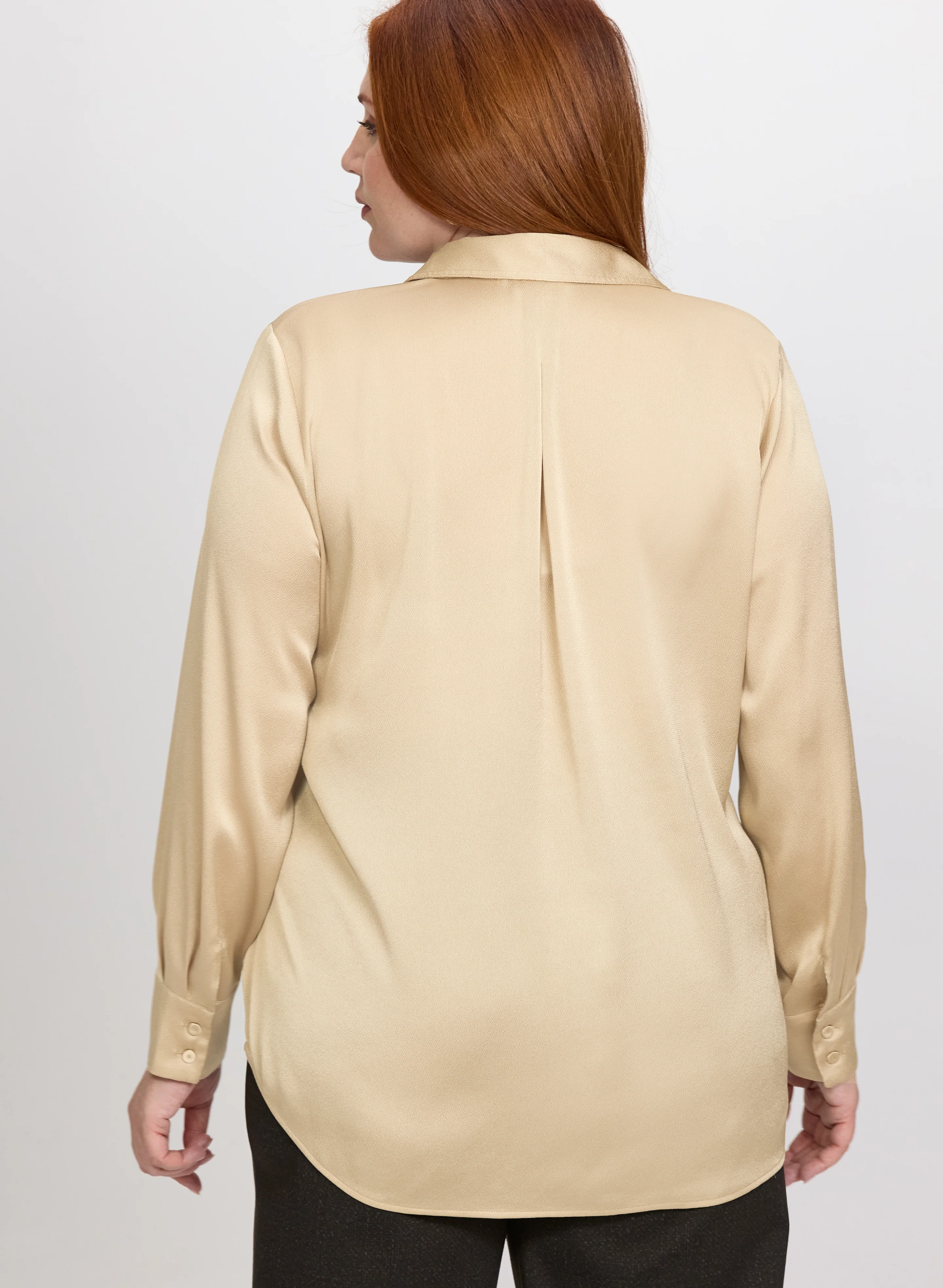 Satin Button-Down Blouse - Image 9