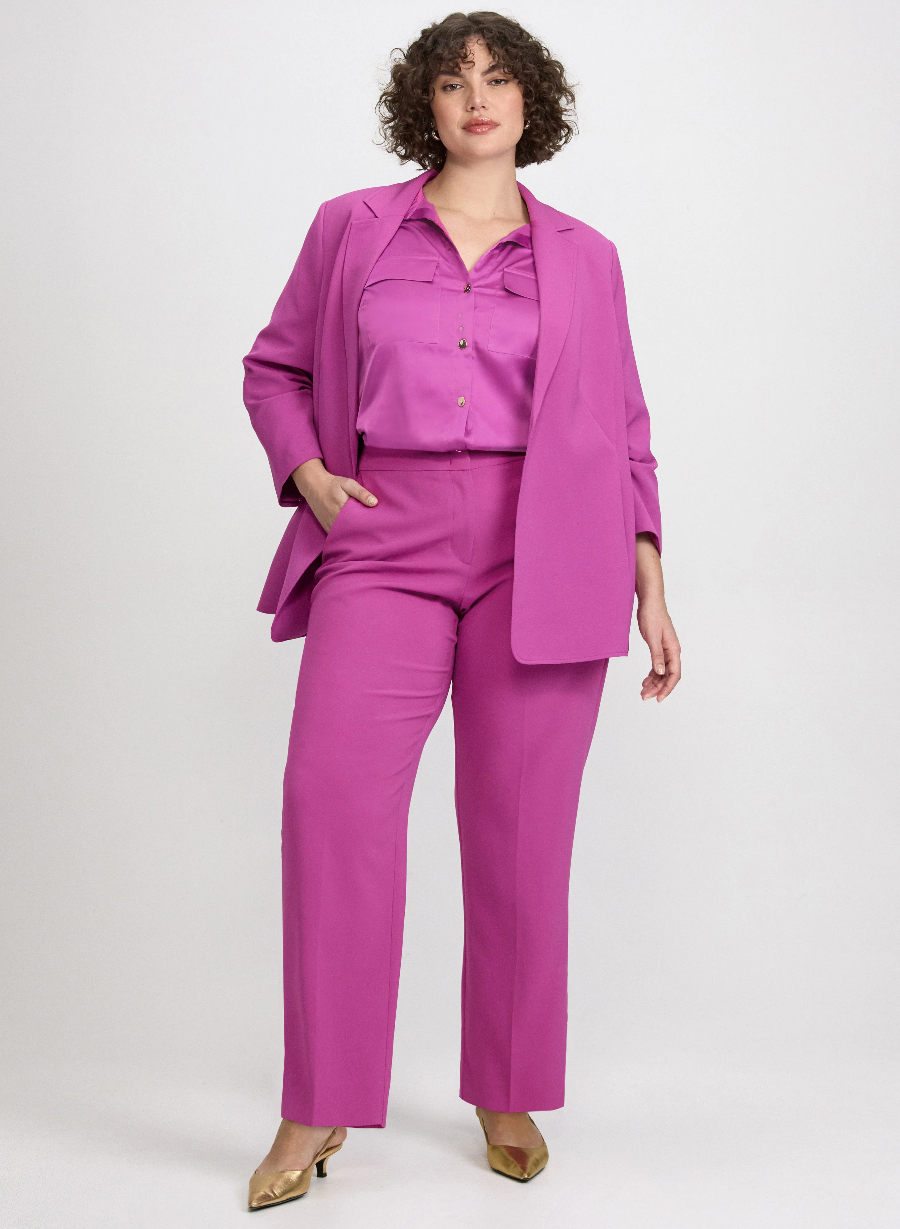 Satin Button-Down Blouse - Image 8