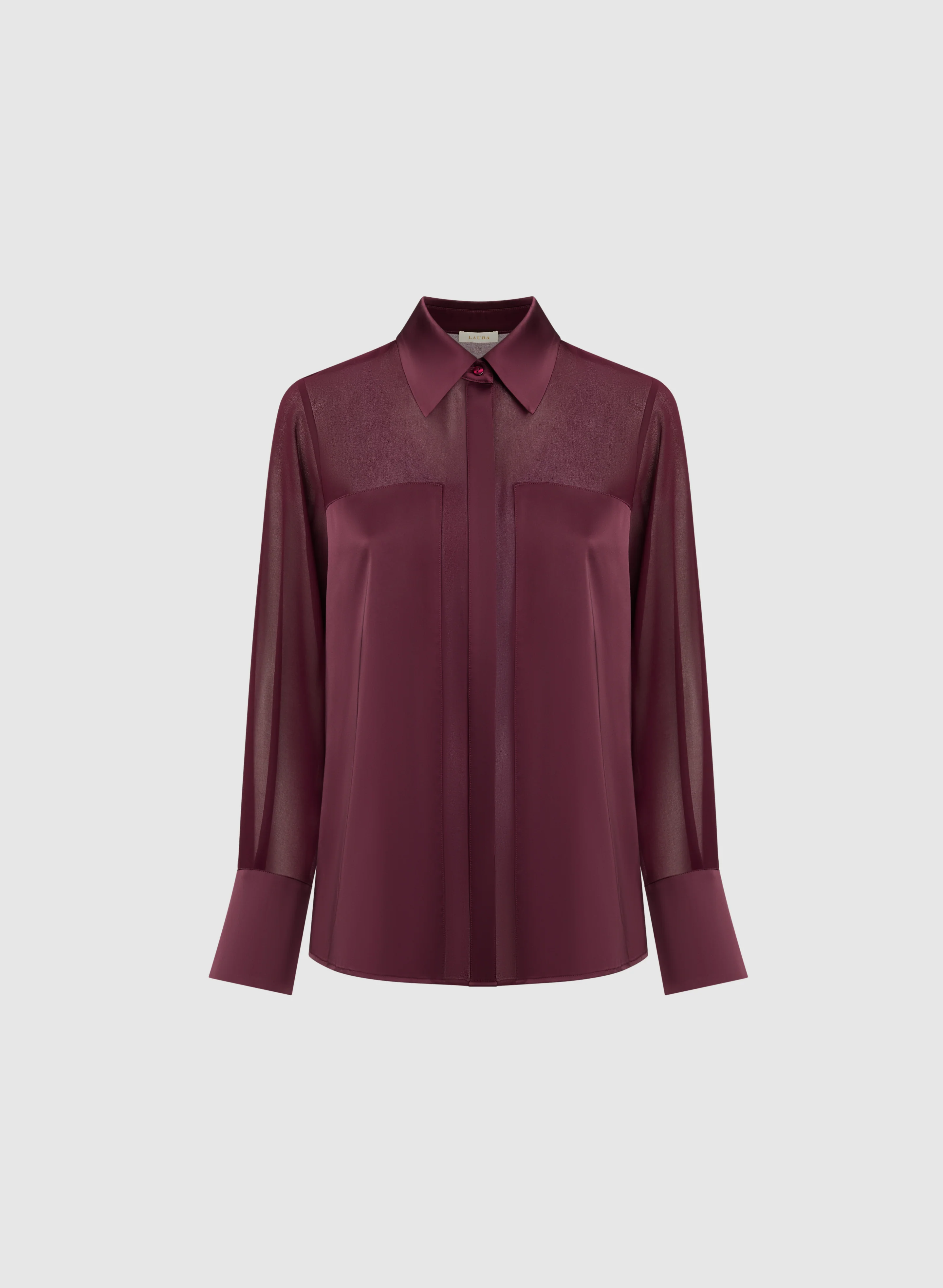 Satin & Chiffon Blouse - Image 7