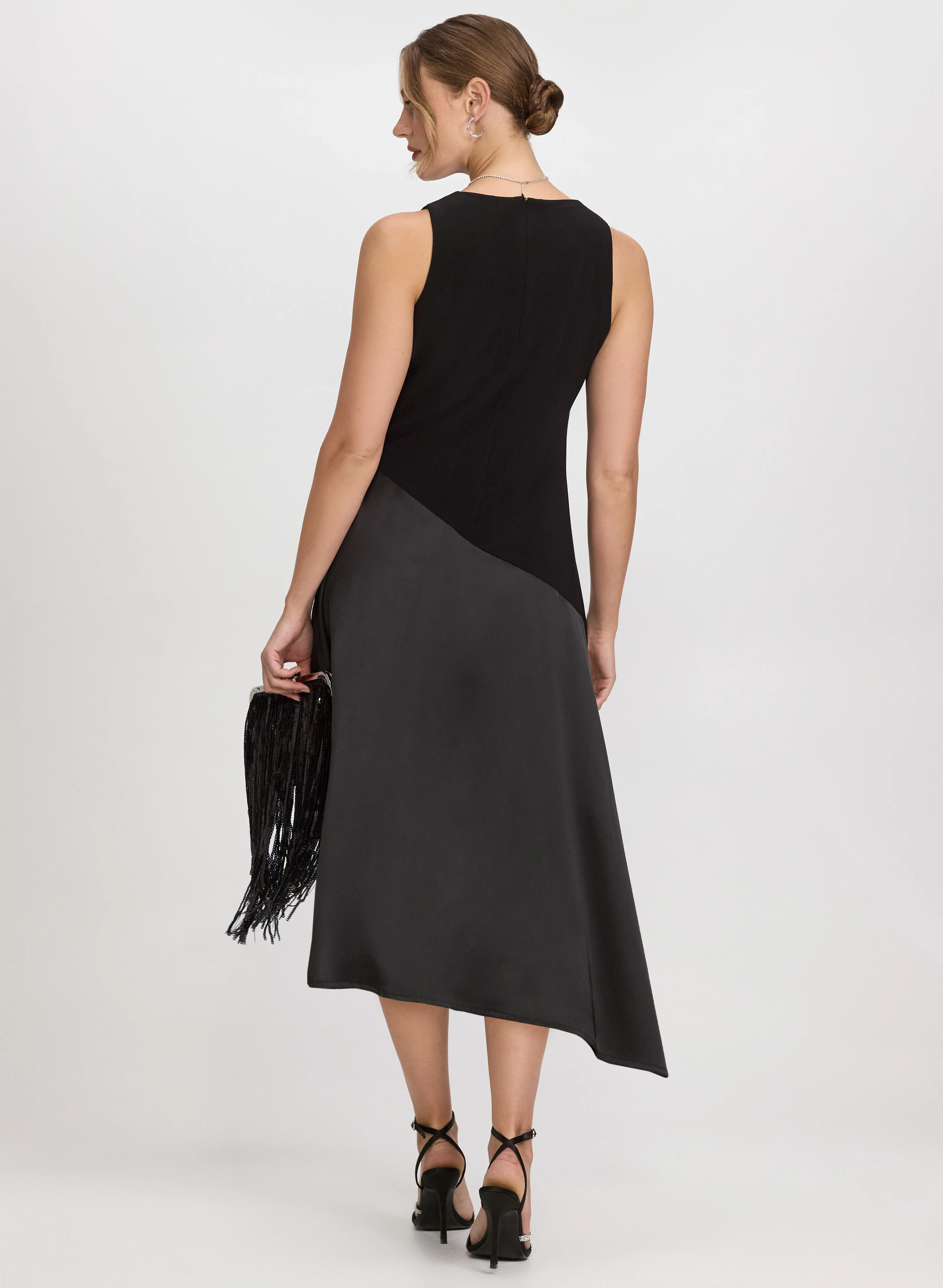Satin Detail A-Line Dress - Image 4