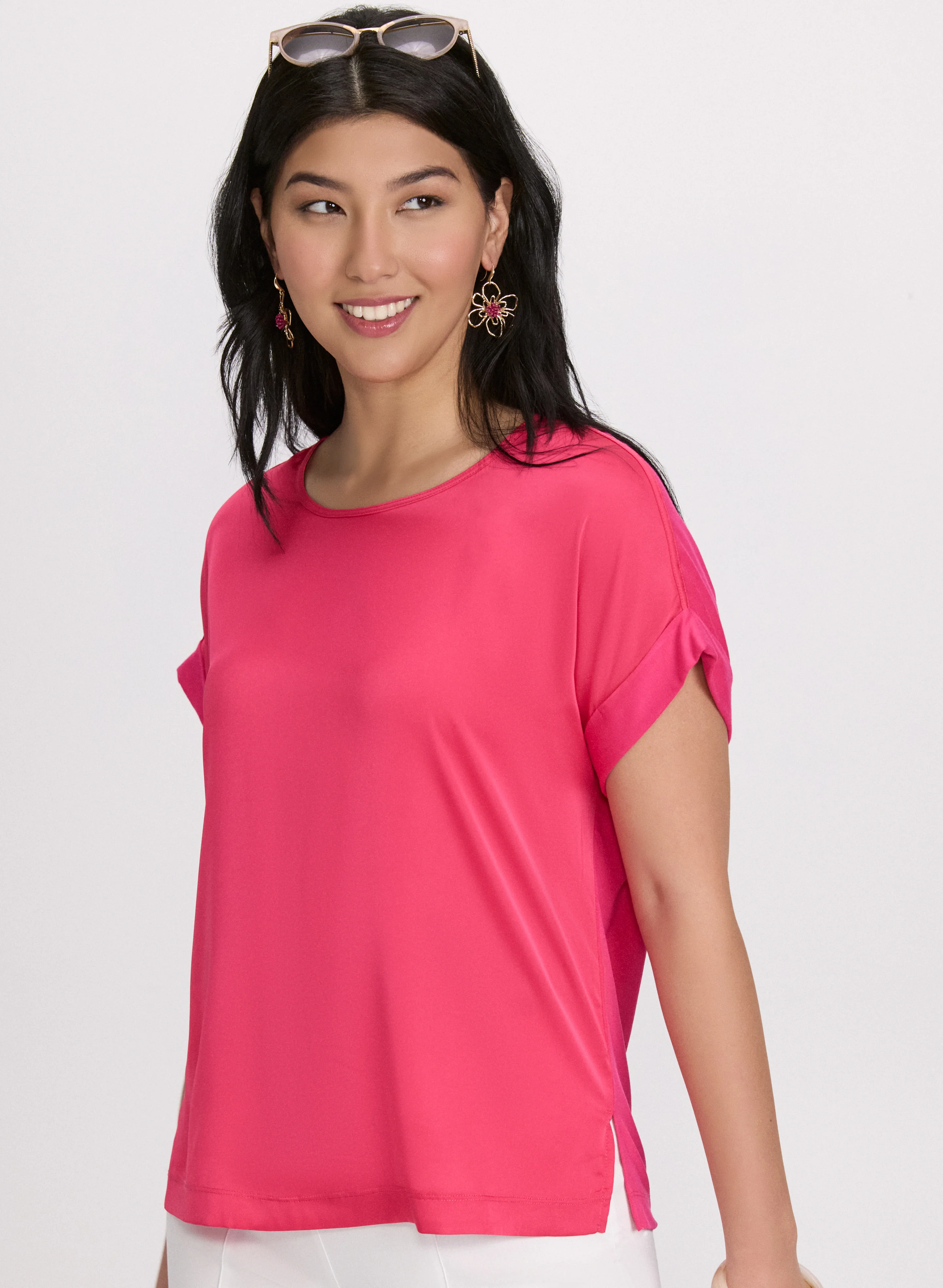 Satin Drop Shoulder Top - Image 2