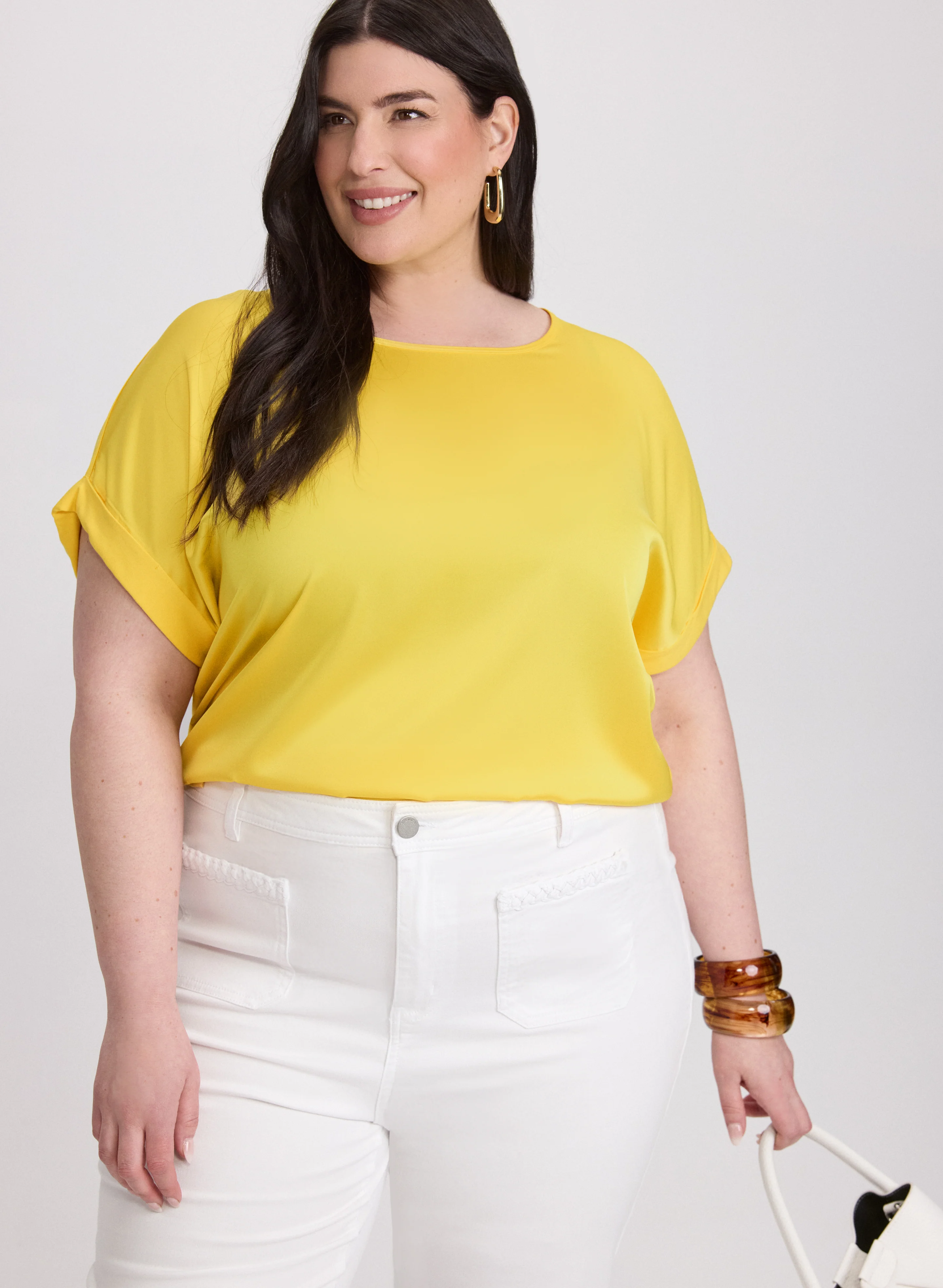 Satin Drop Shoulder Top