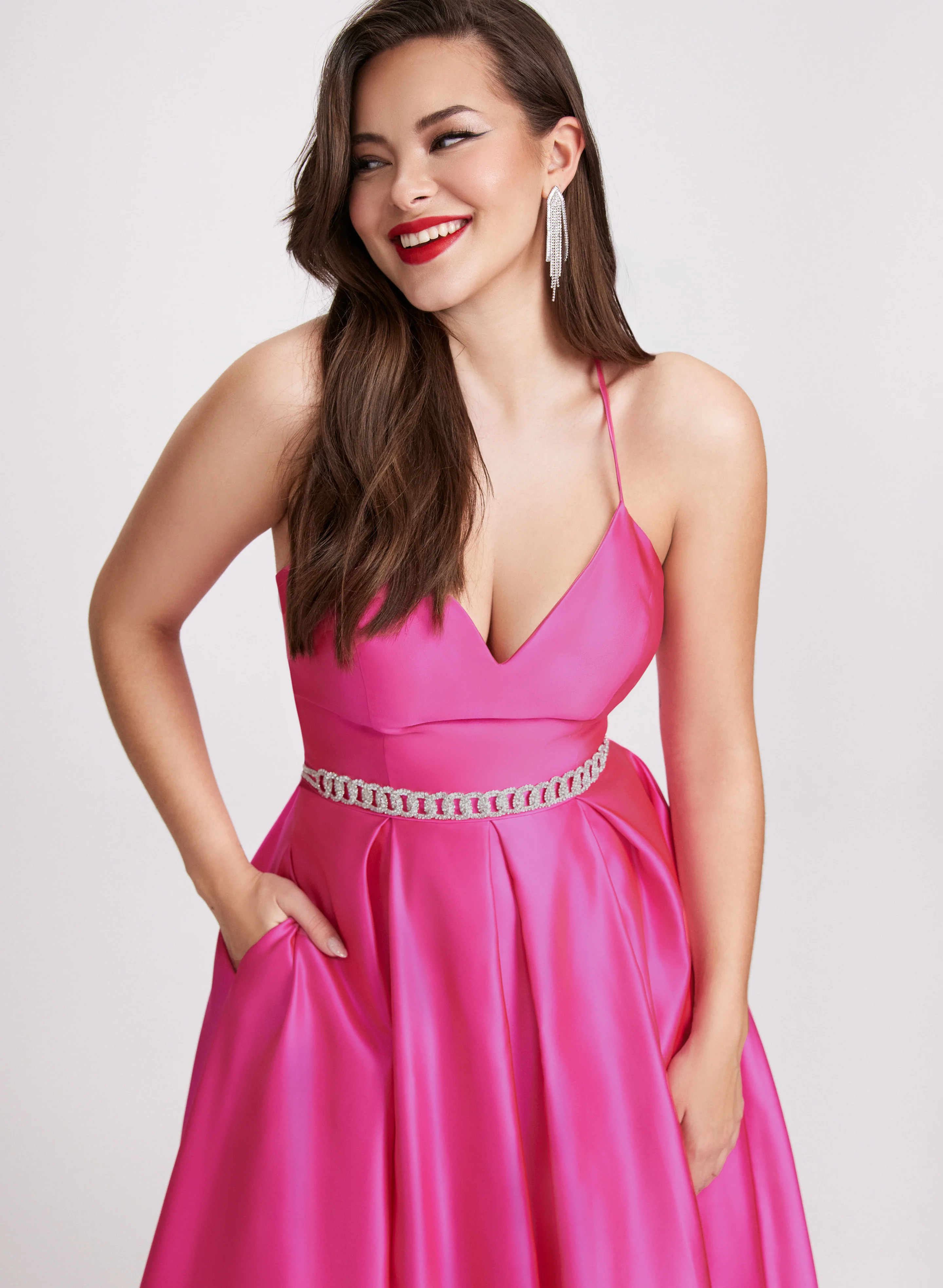 Satin Fit & Flare Ball Gown - Image 7