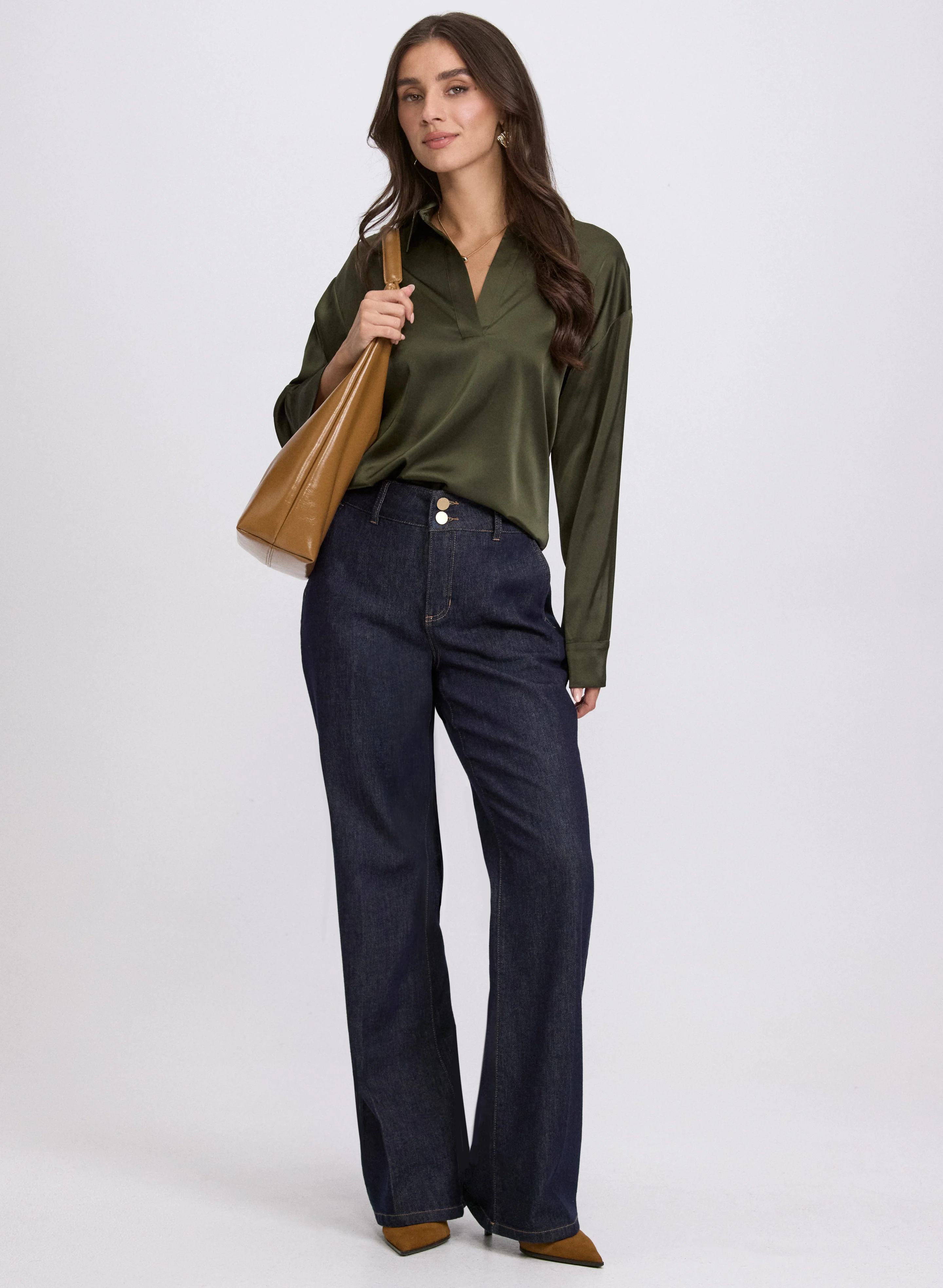 Satin Polo-Neck Blouse - Image 3