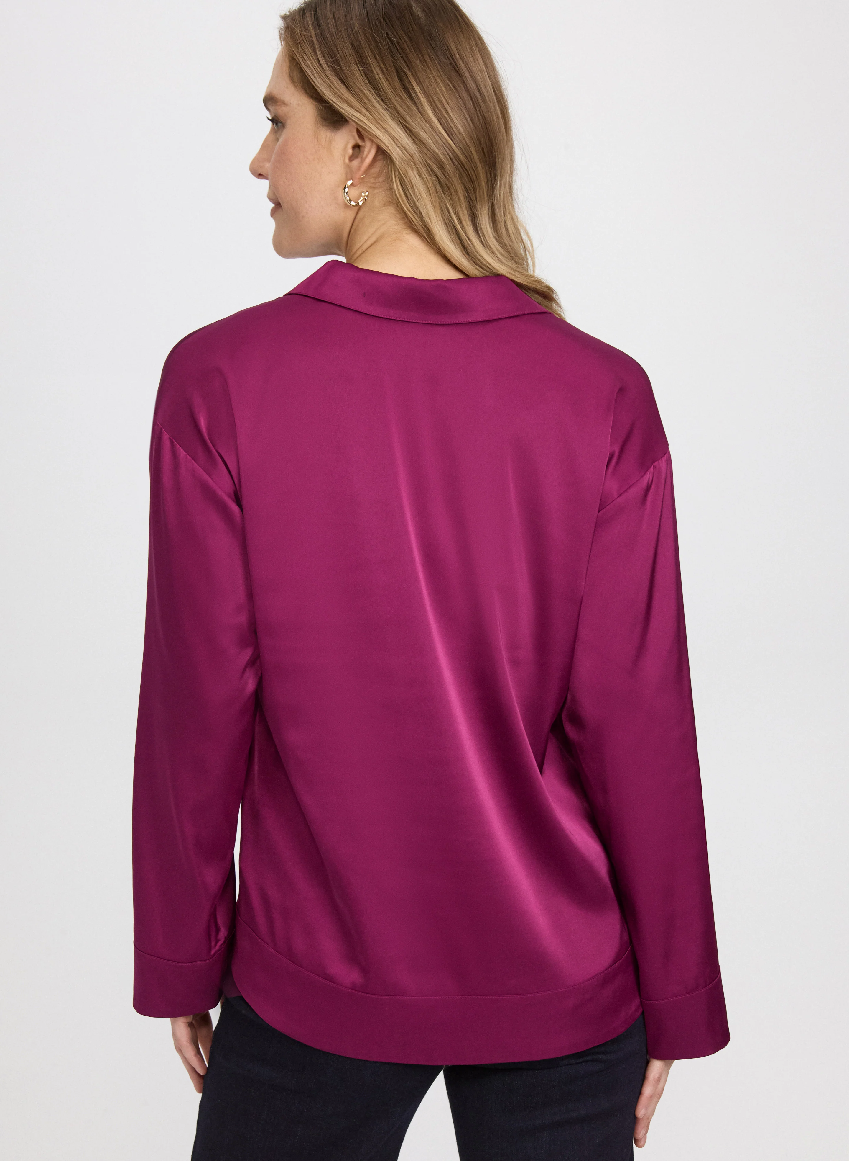 Satin Polo-Neck Blouse - Image 2
