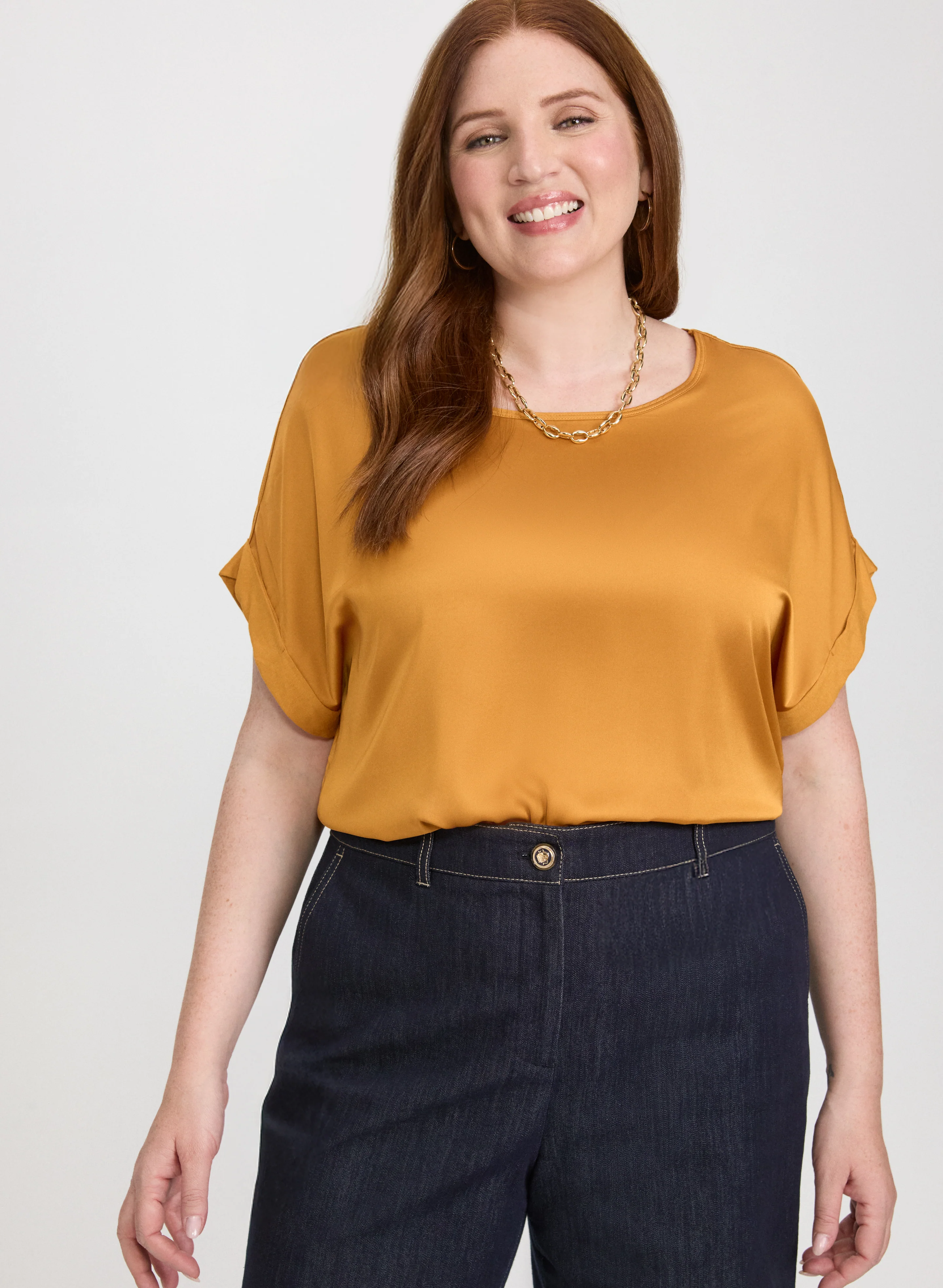 Satin Scoop Neck Top