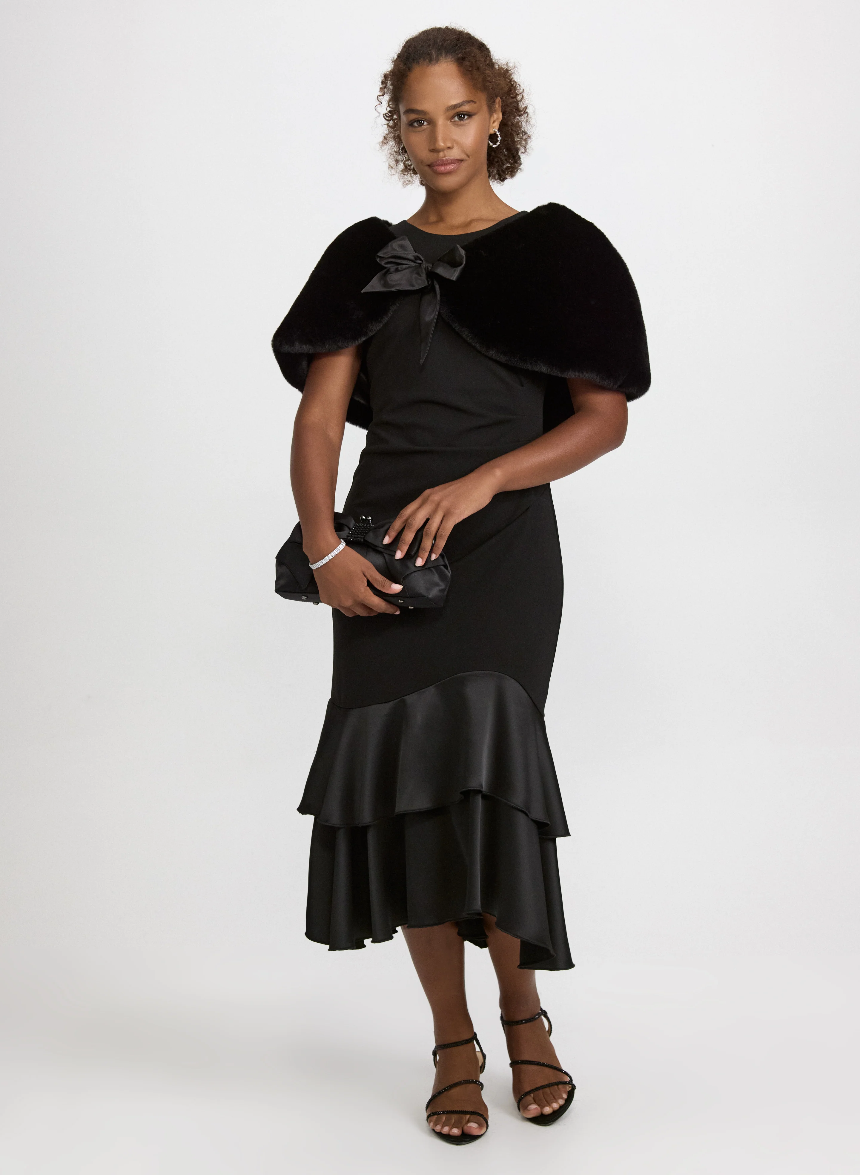 Satin Tie Faux-Fur Stole - Image 3