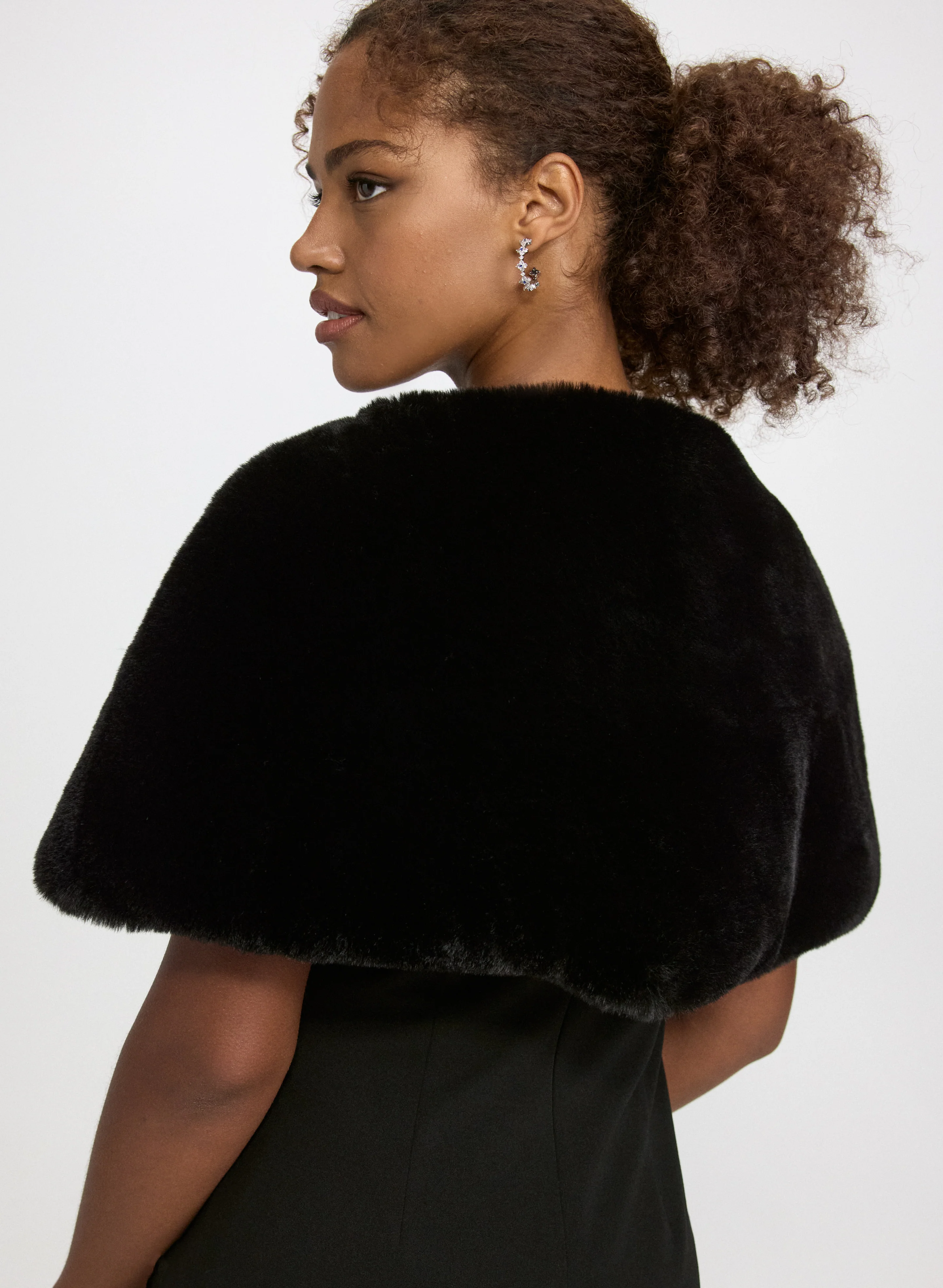 Satin Tie Faux-Fur Stole - Image 4
