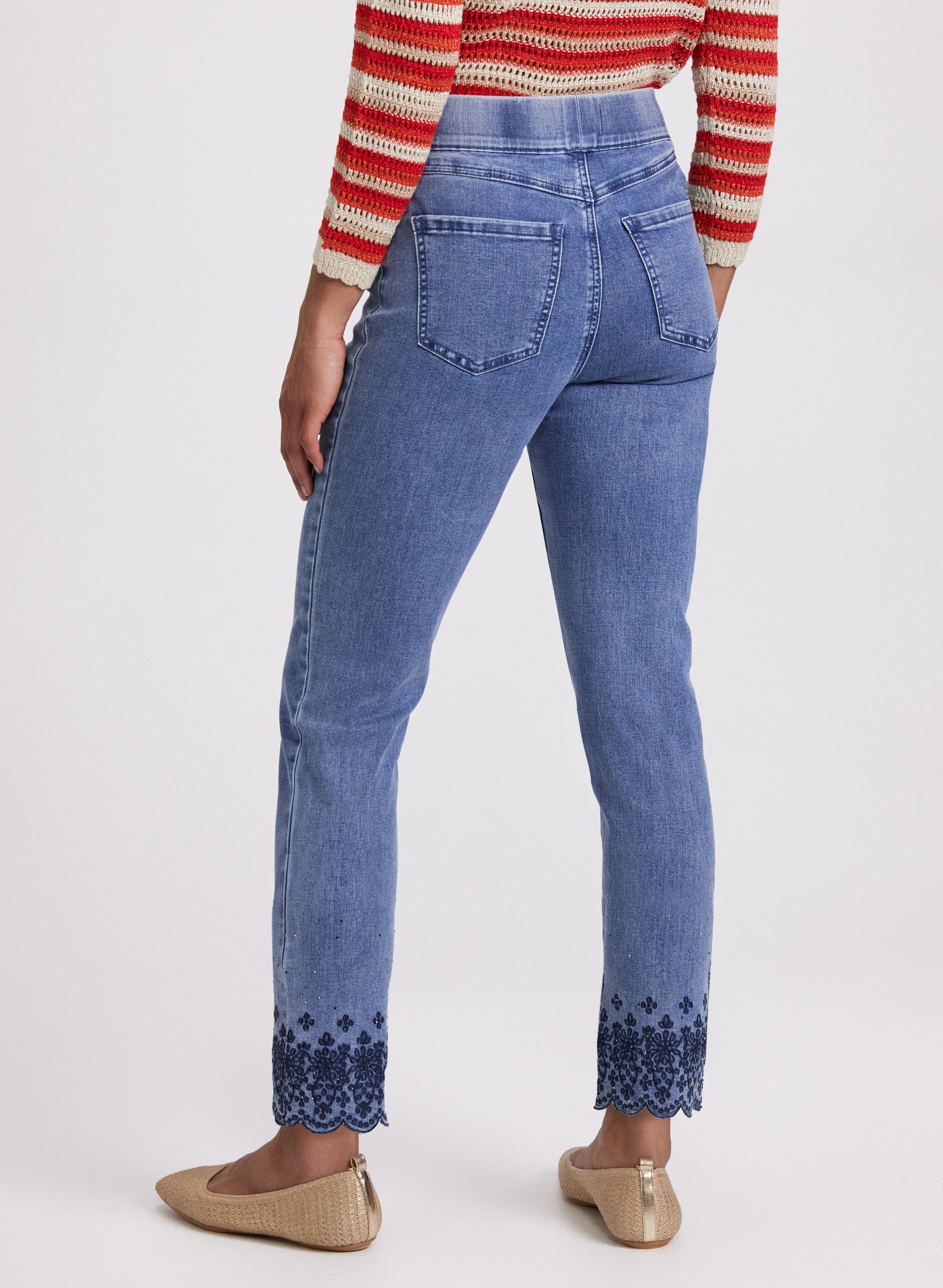 Scalloped Hem Straight-Leg Jeans - Image 2