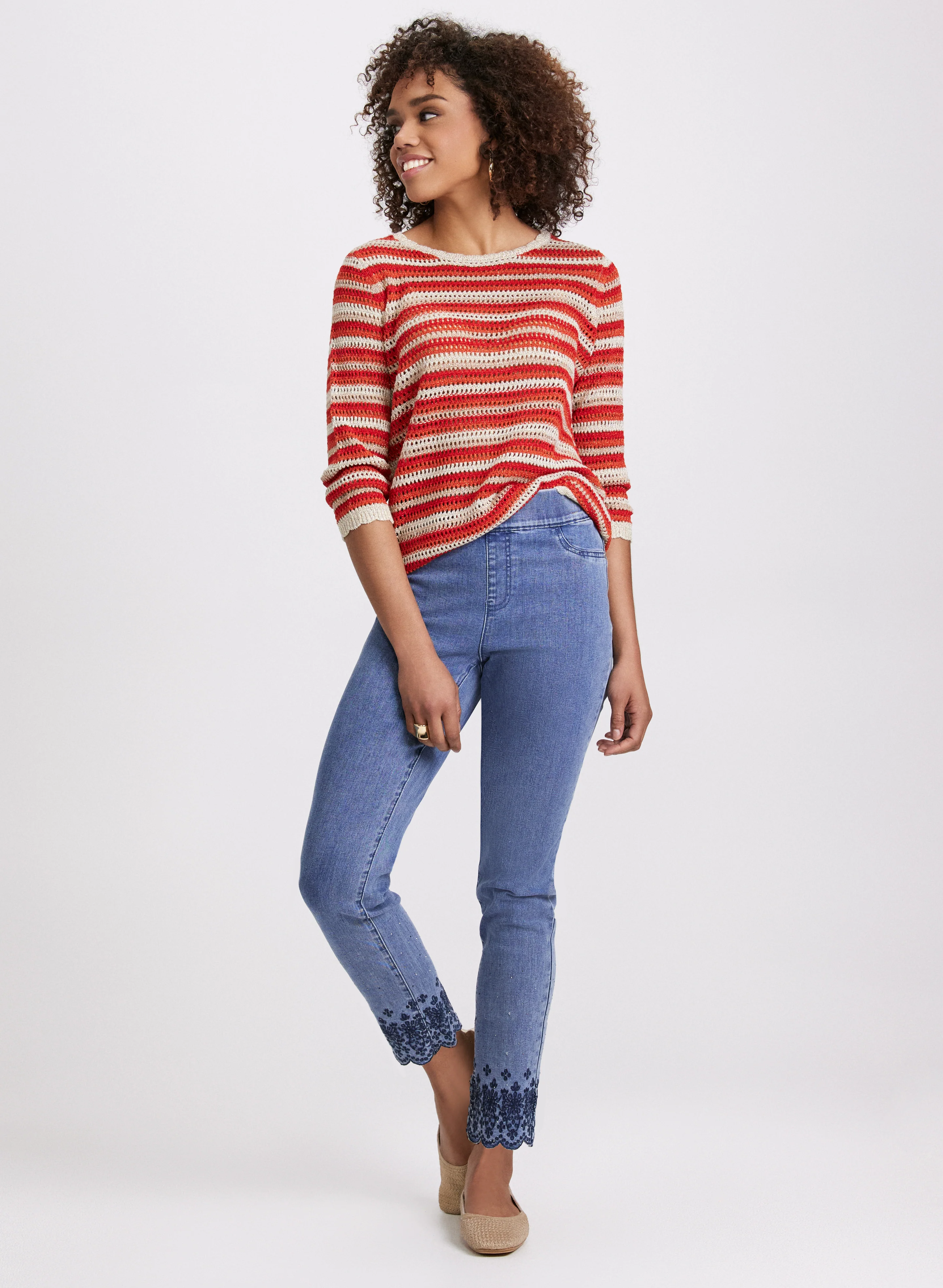 Scalloped Hem Straight-Leg Jeans - Image 3