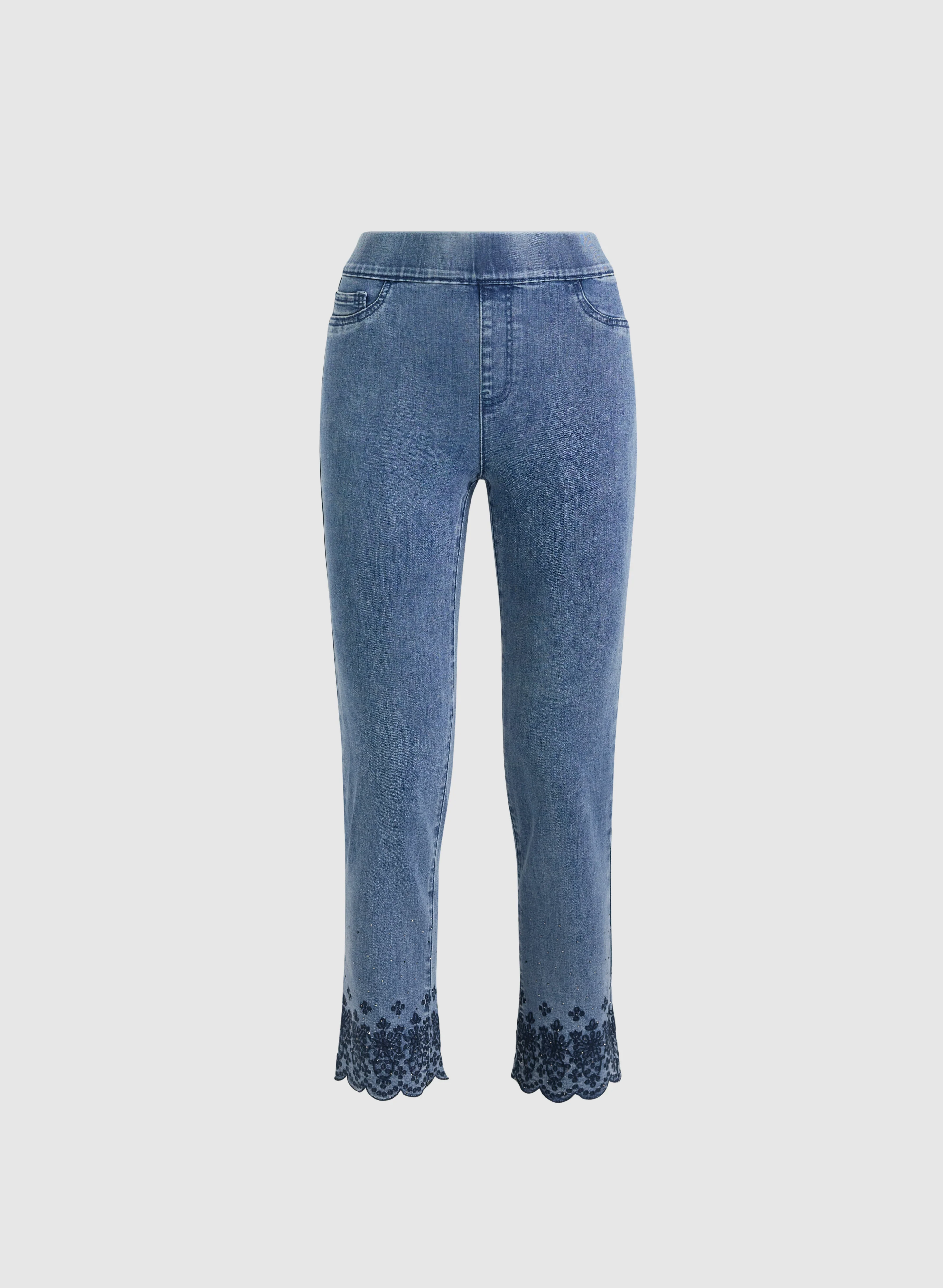 Scalloped Hem Straight-Leg Jeans - Image 6