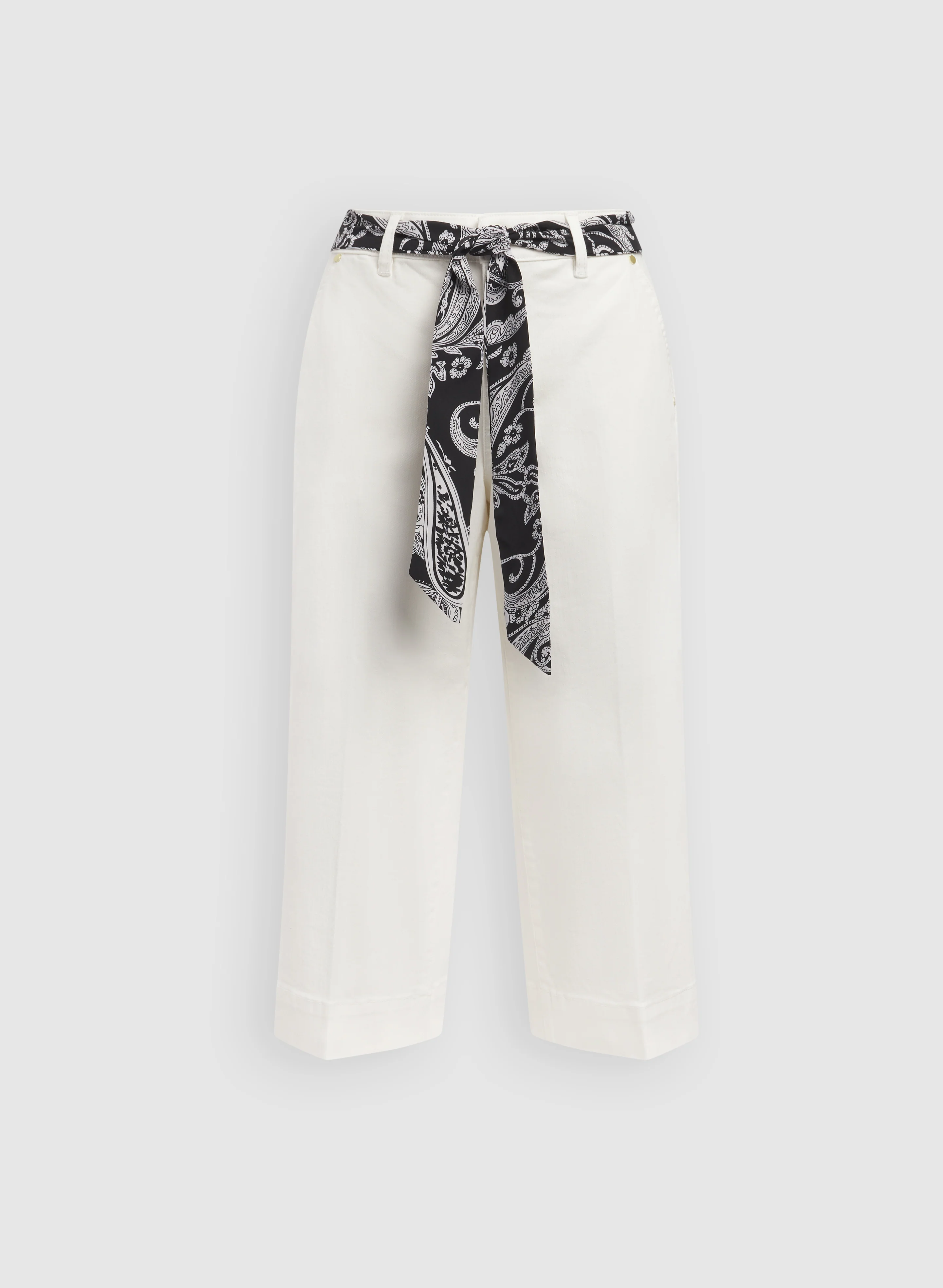 Scarf Detail Denim Capris - Image 6