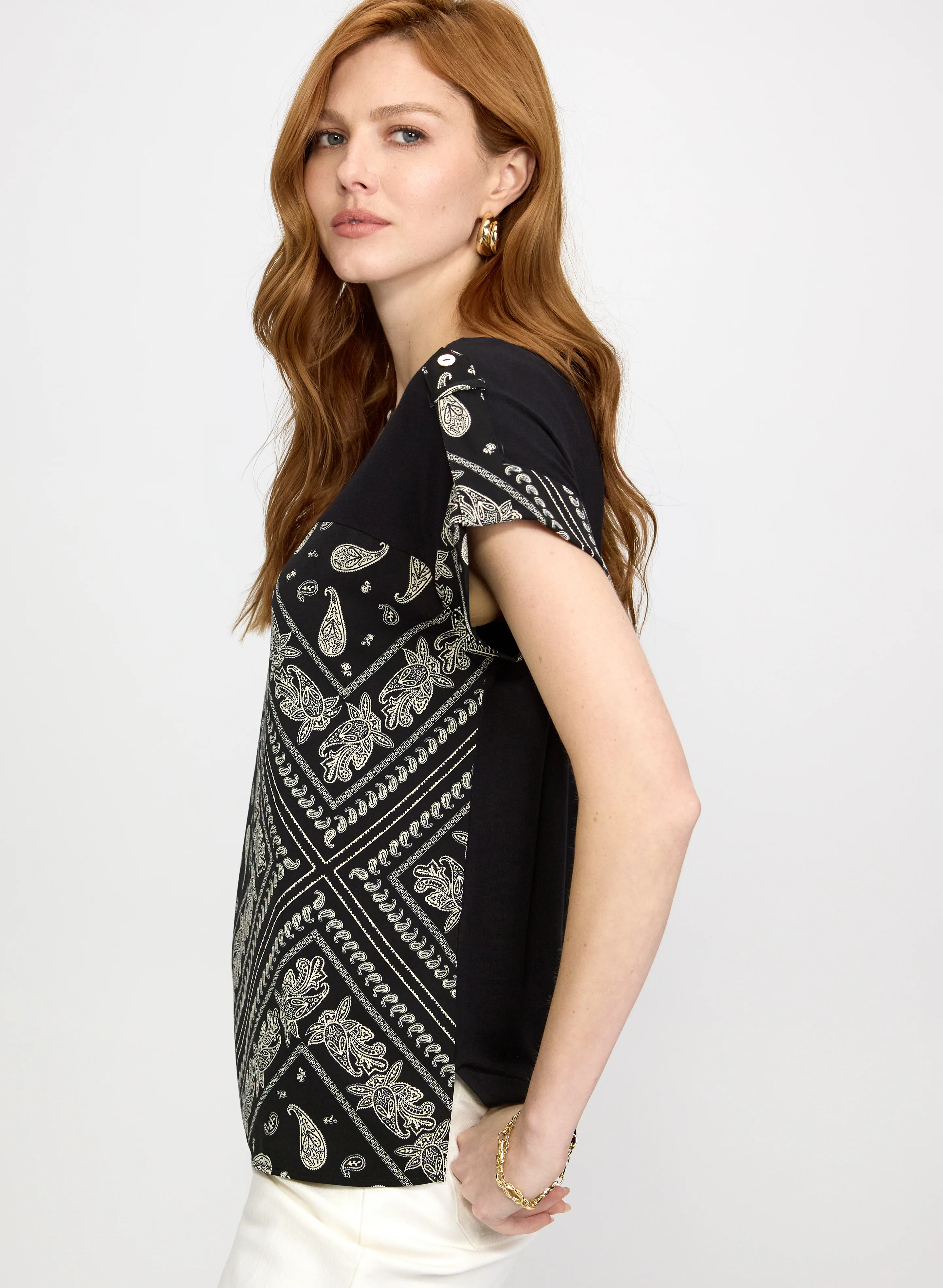 Scarf Print Top - Image 5
