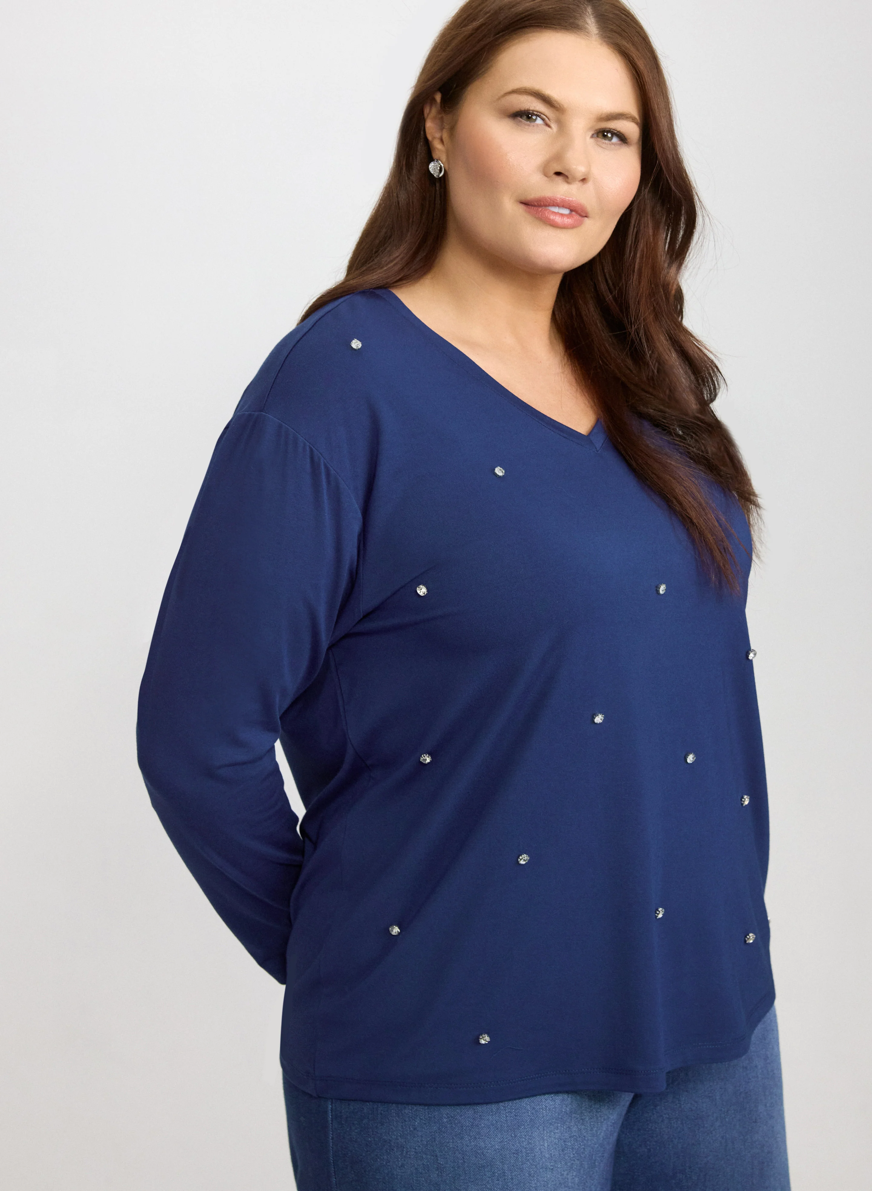 Scattered Rhinestone Embellished Top - Image 5