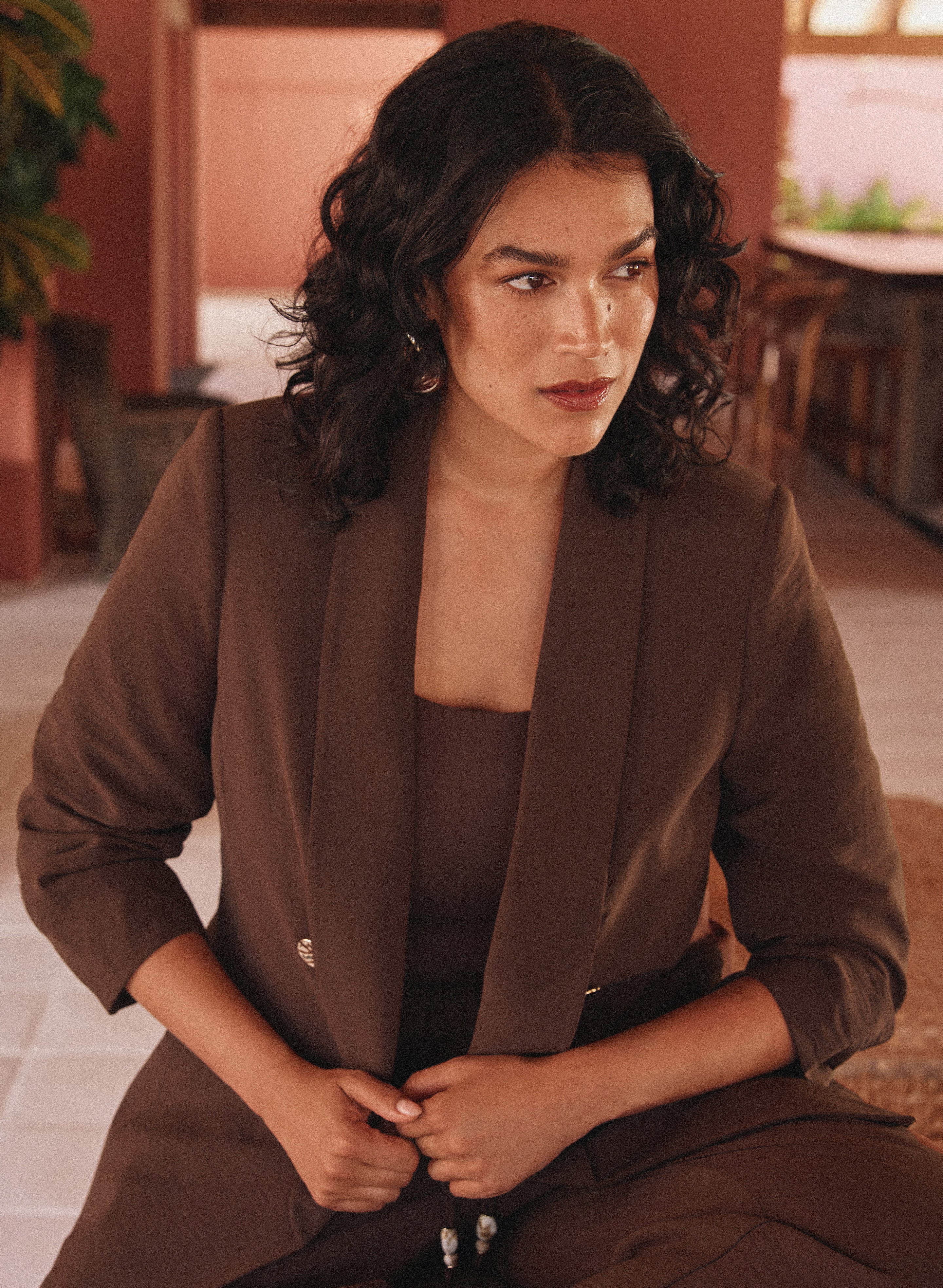Crinkle Shawl Collar Jacket - Image 2