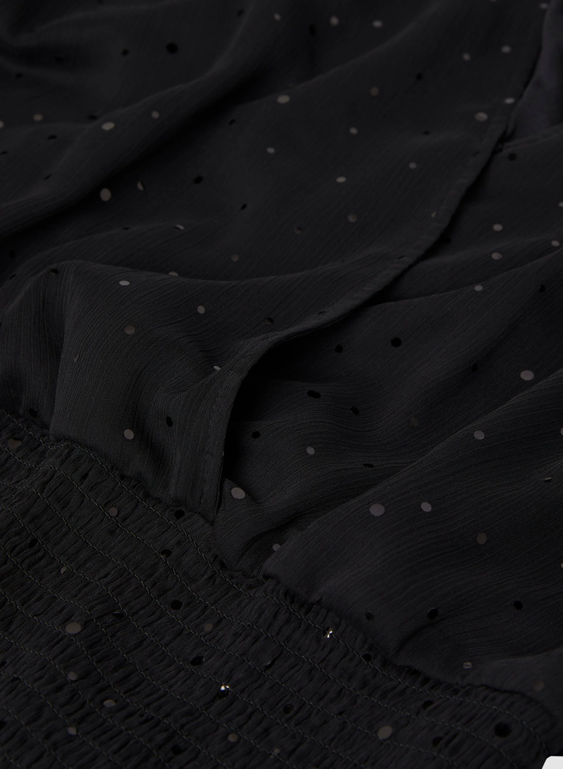 Sequin Detail Mesh Sleeve Top - Image 7