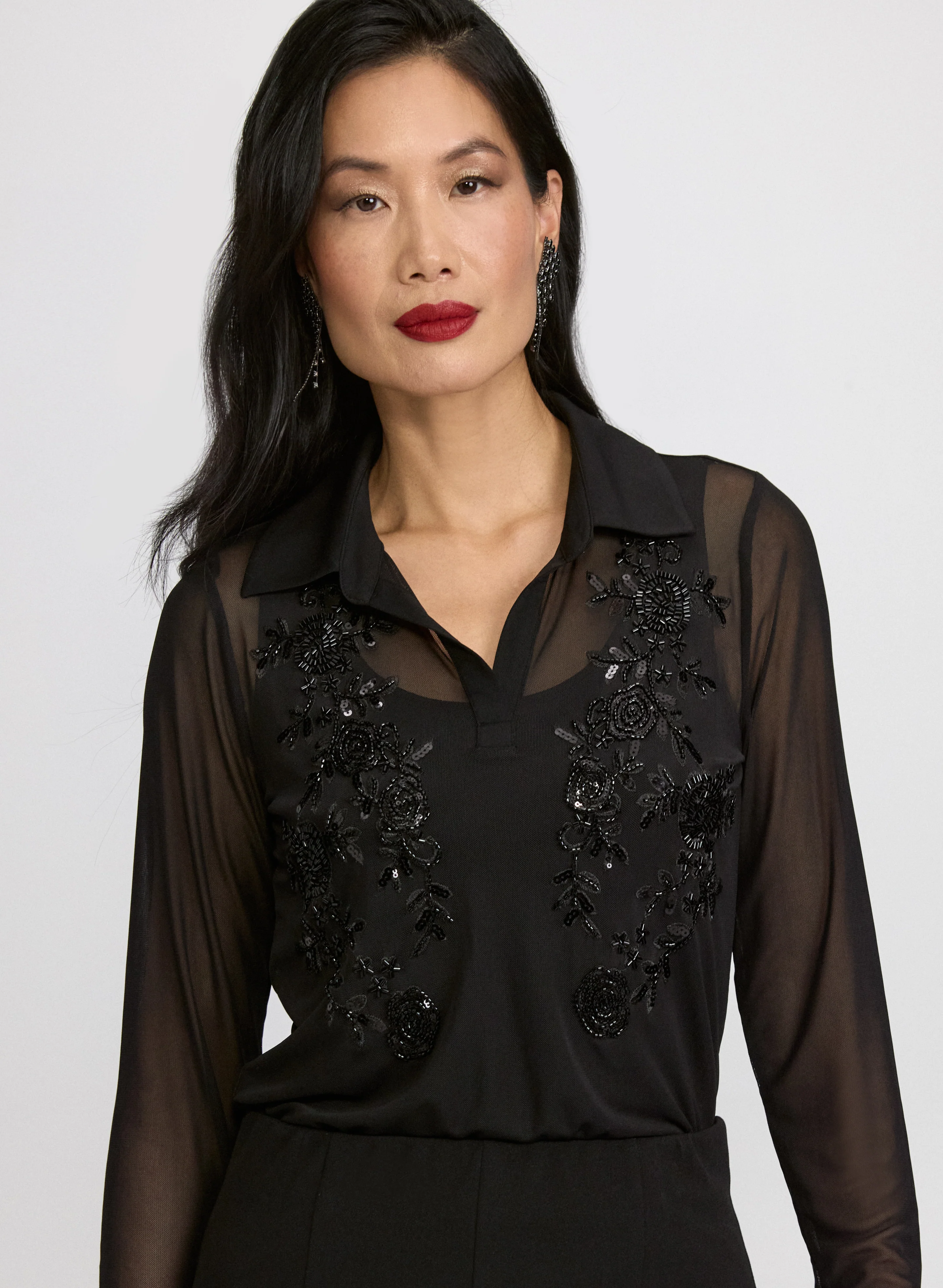 Sequin Embroidered Top