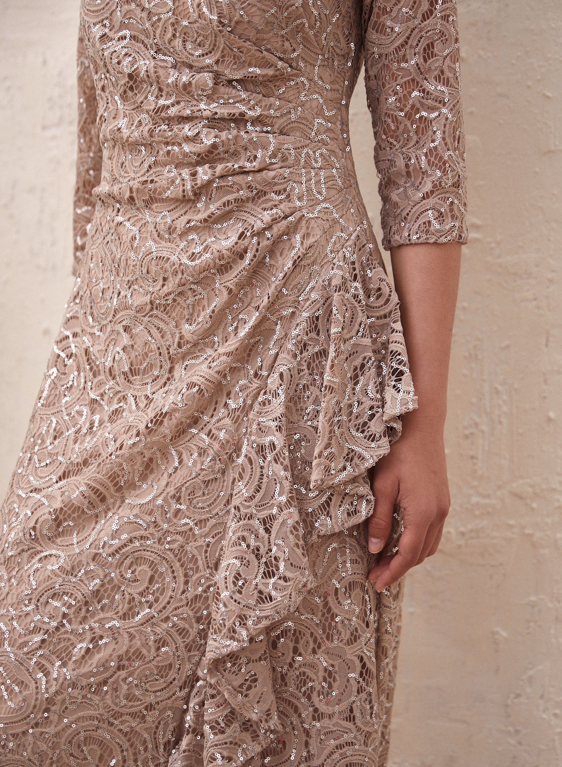 Sequin & Lace Detail Dress - Image 2