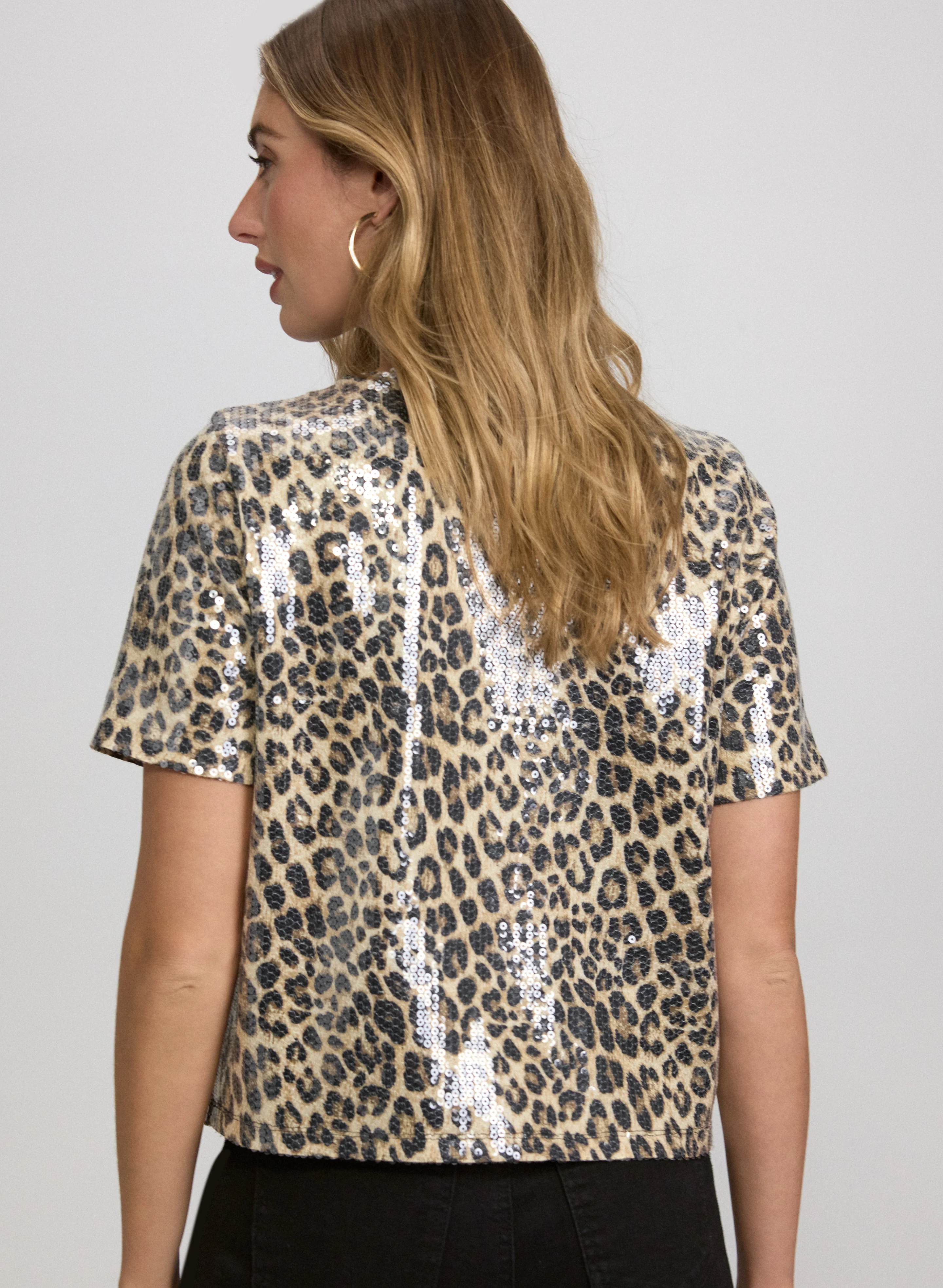 Sequin Leopard Print Top - Image 4