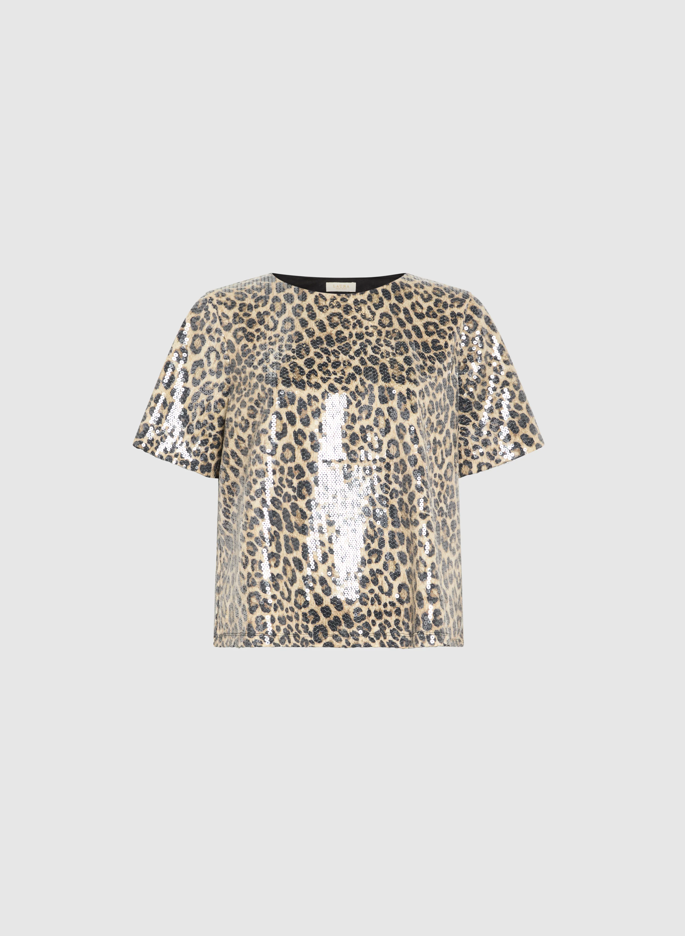 Sequin Leopard Print Top - Image 6
