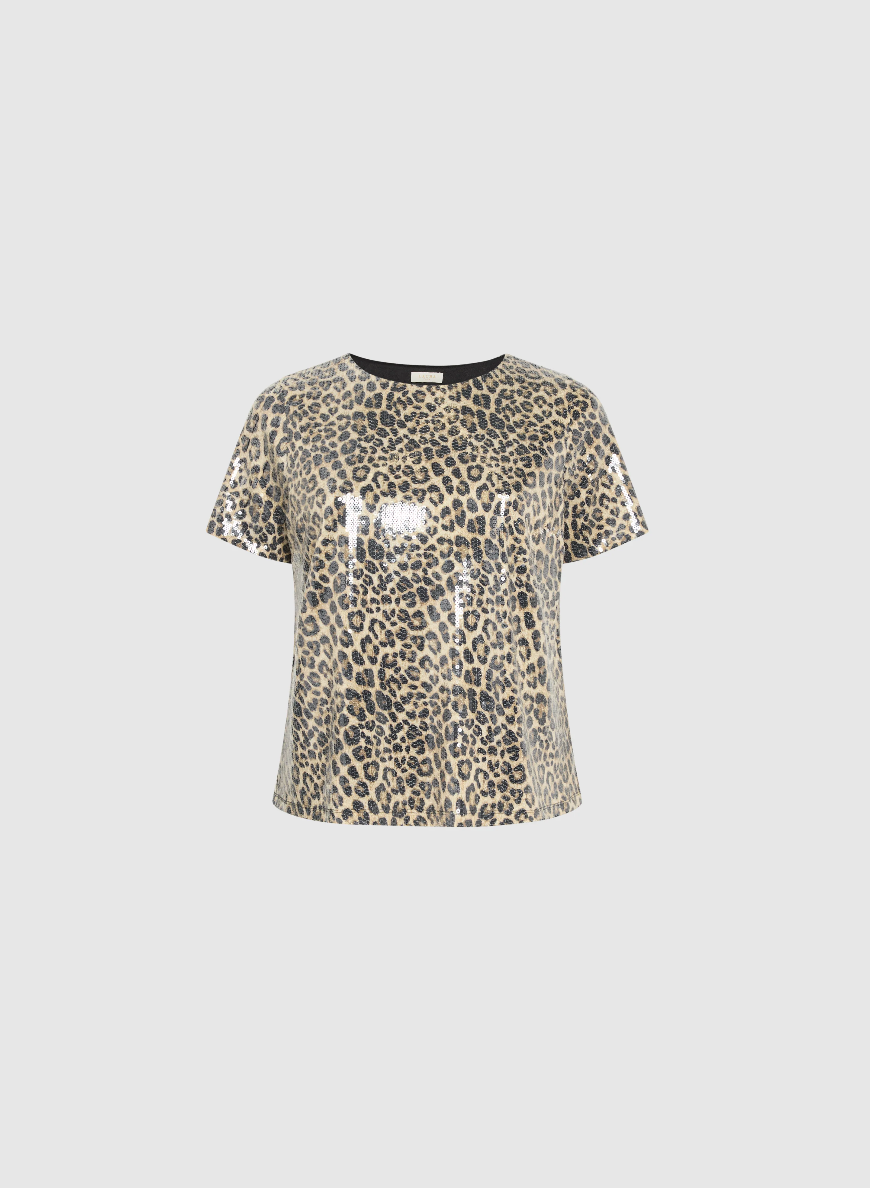 Sequin Leopard Print Top - Image 5