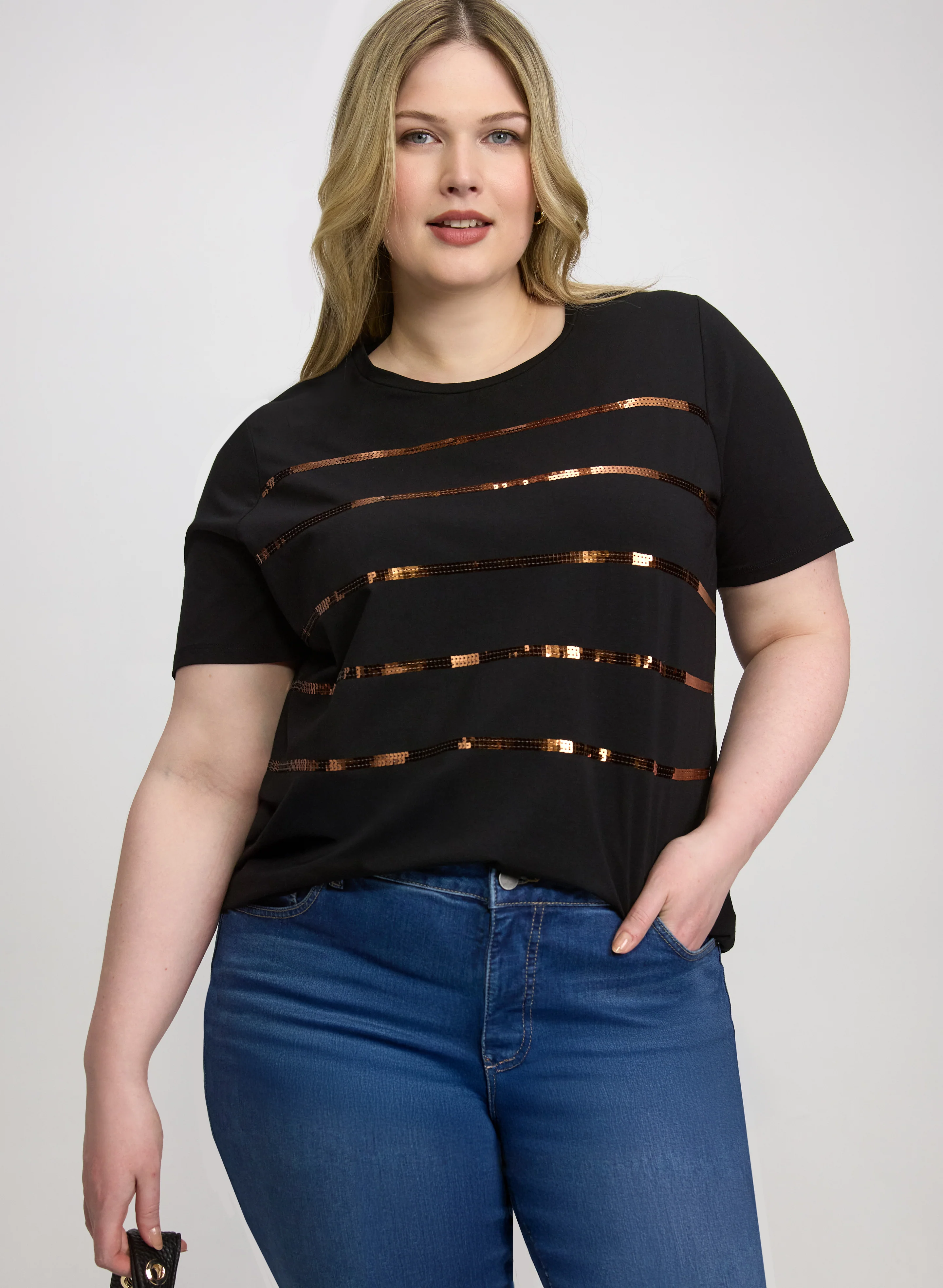 Sequin Stripe T-Shirt