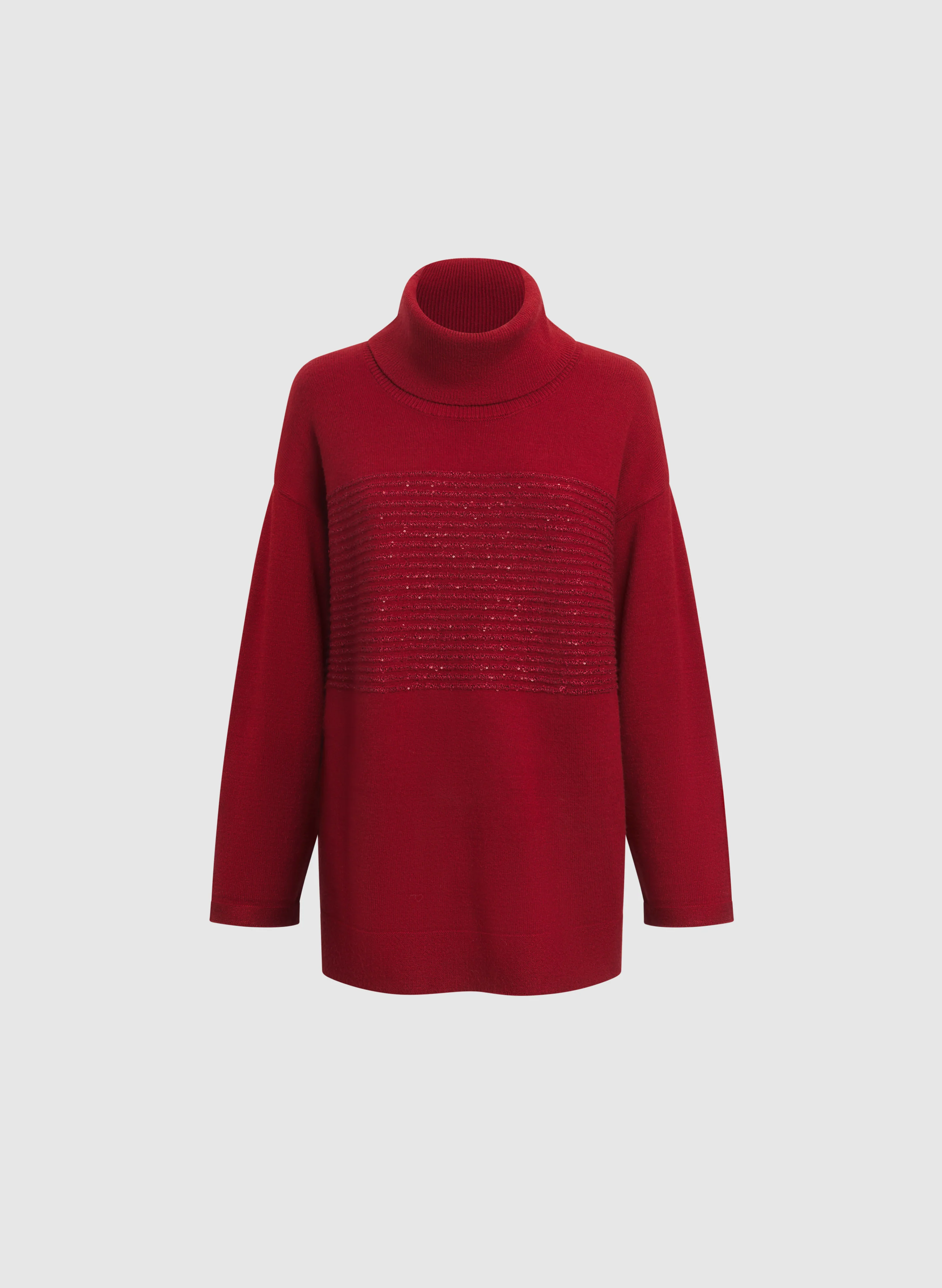 Sequin Striped Cowl Neck Sweater - Image 7