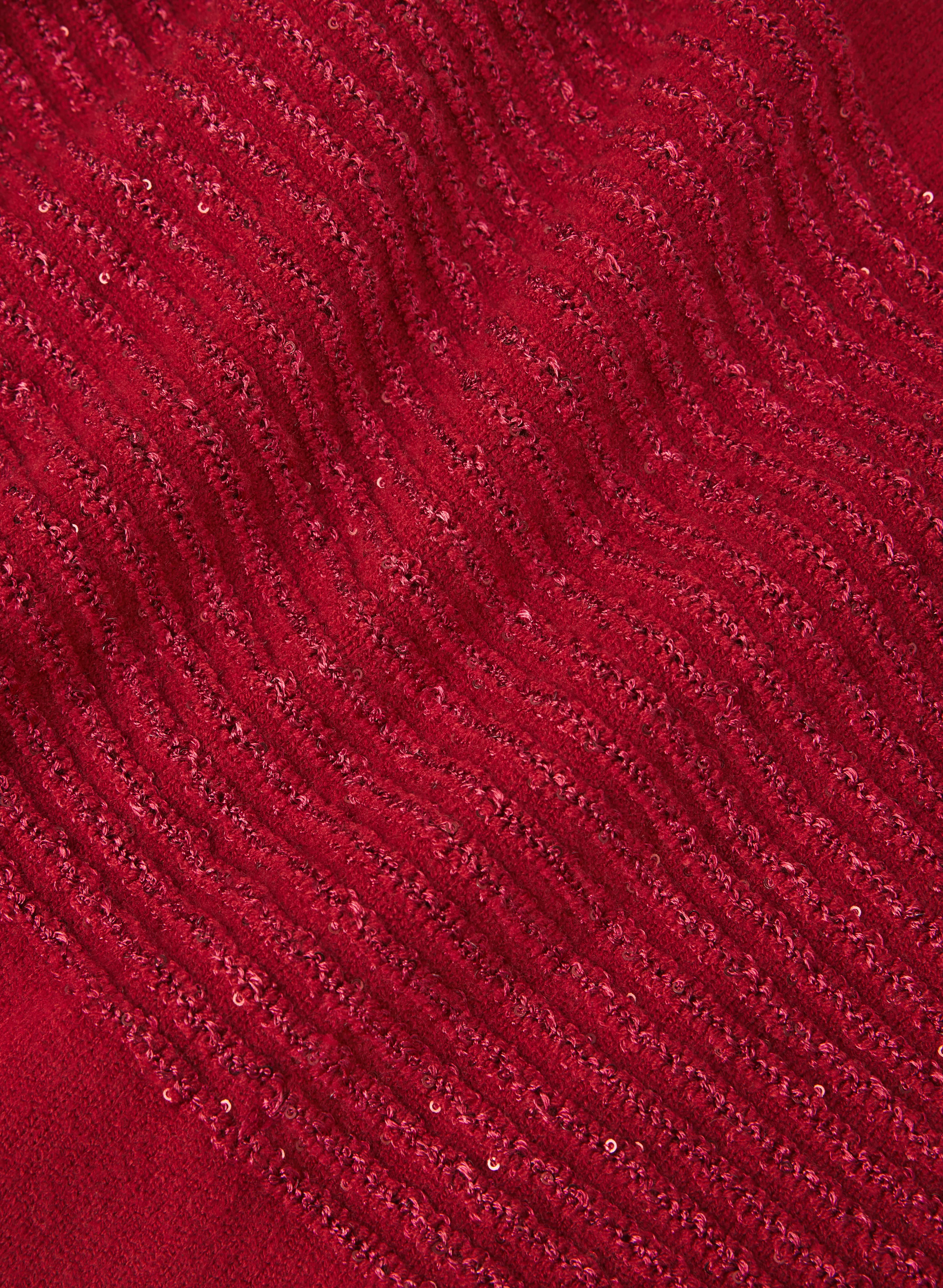 Sequin Striped Cowl Neck Sweater - Image 8