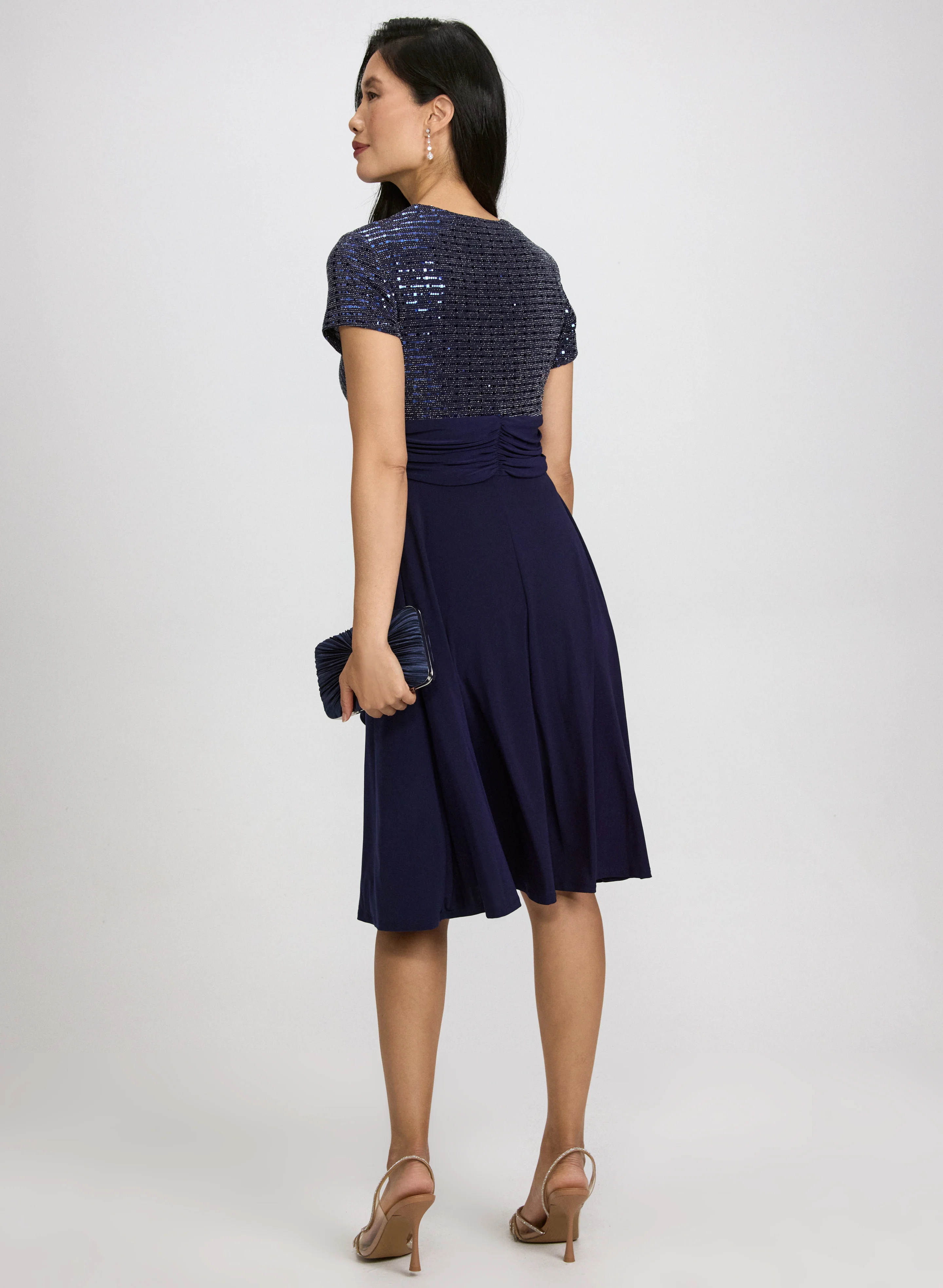 Sequin Wrap Dress - Image 2