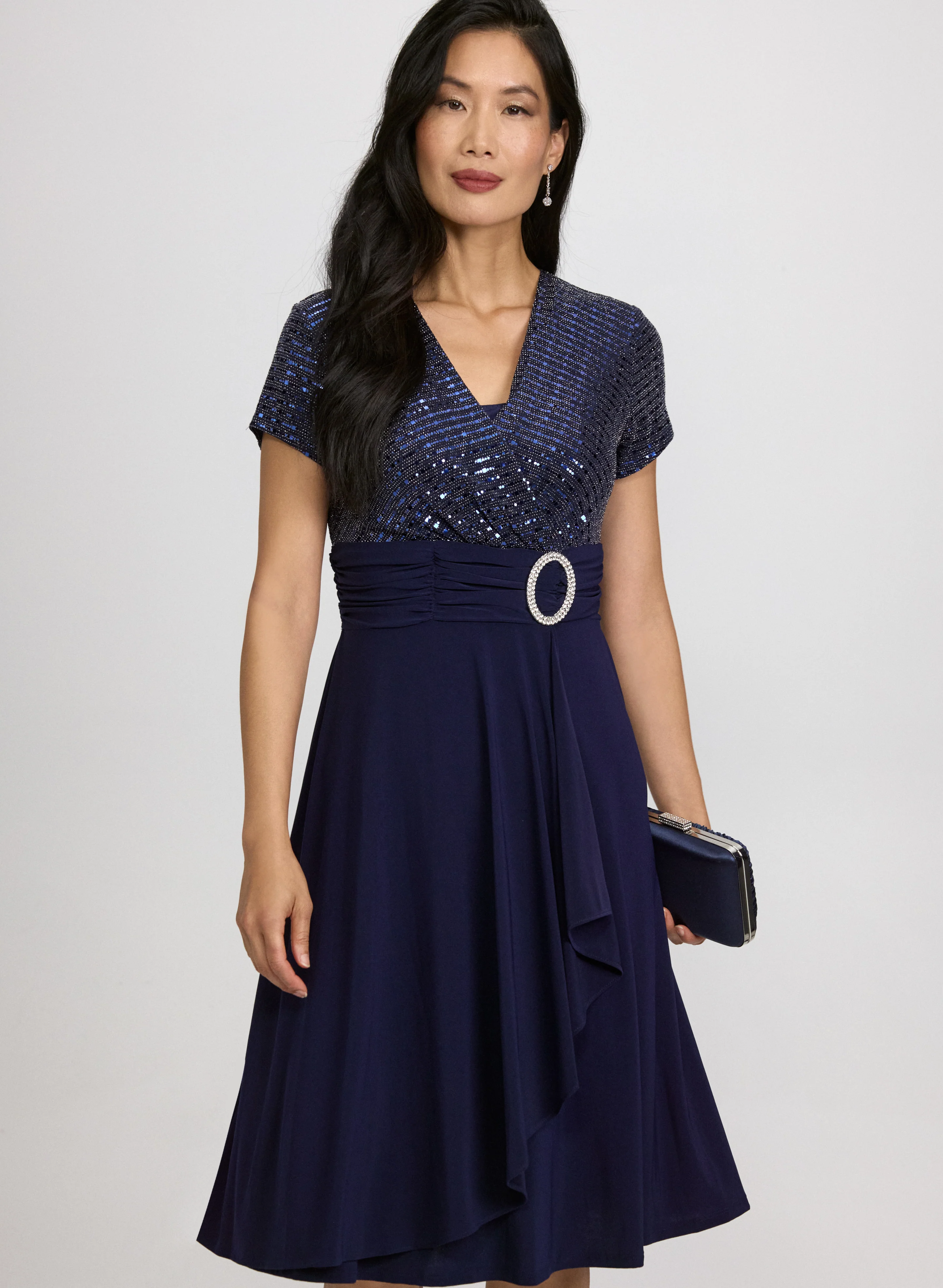 Sequin Wrap Dress - Image 4