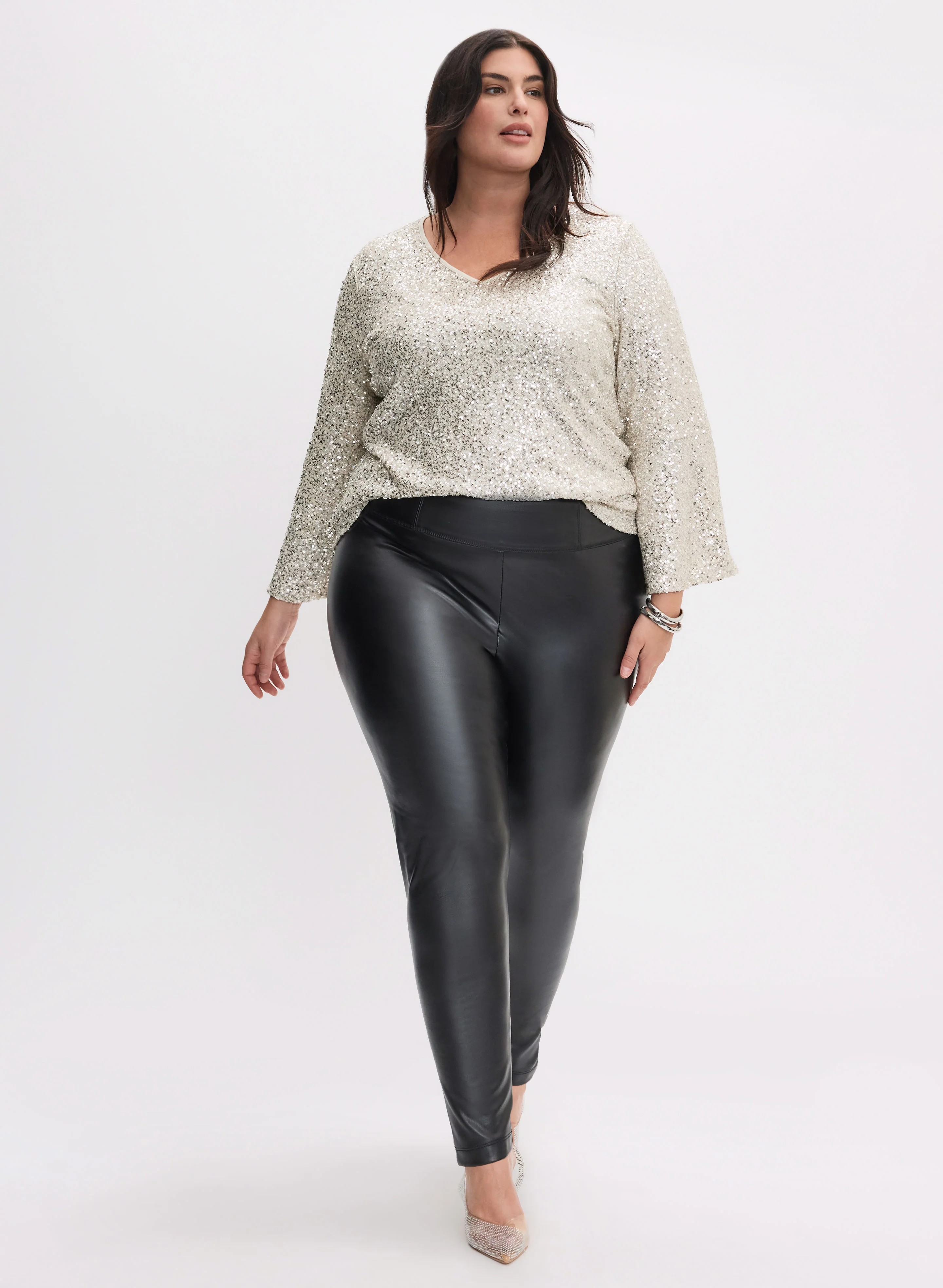 Sequined Bell Sleeve Top - Image 3