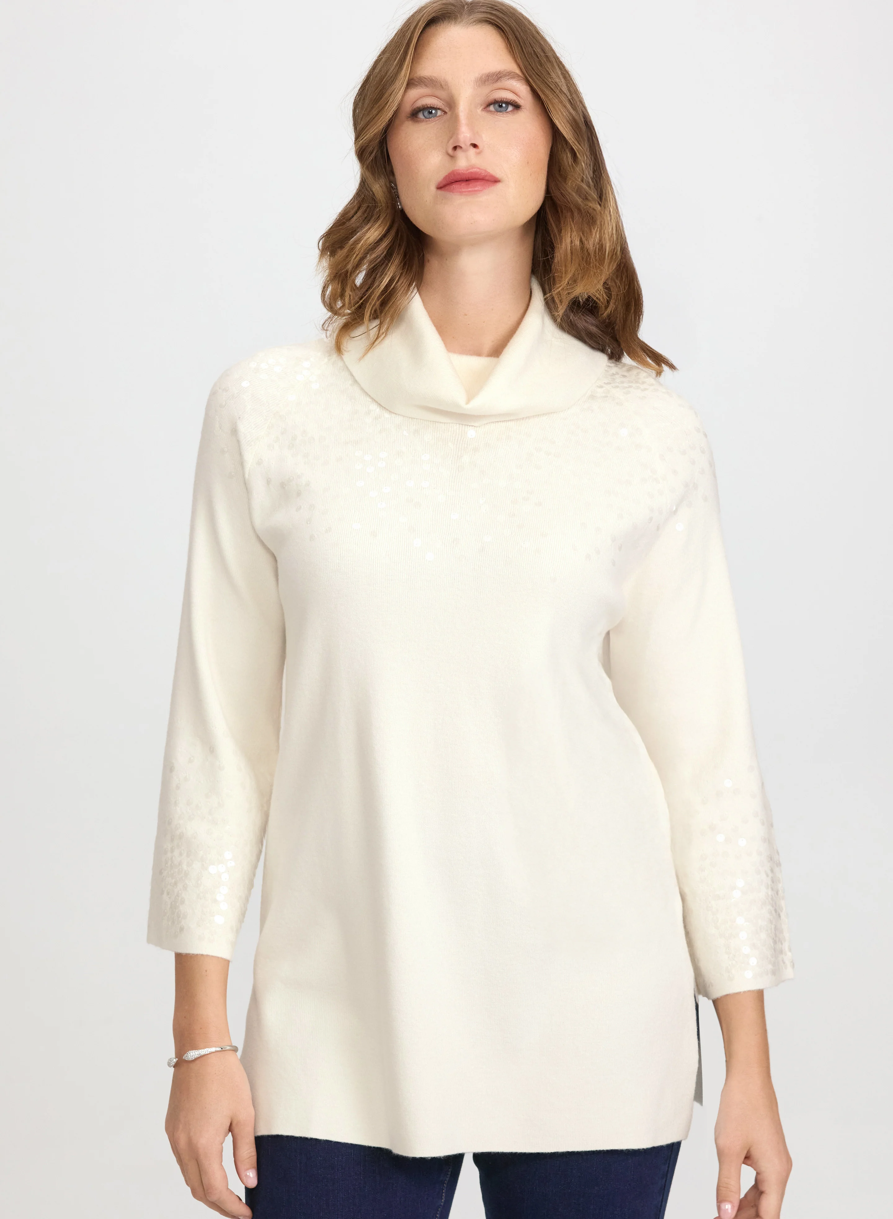 Sequined Cowl Neck Sweater - Image 2