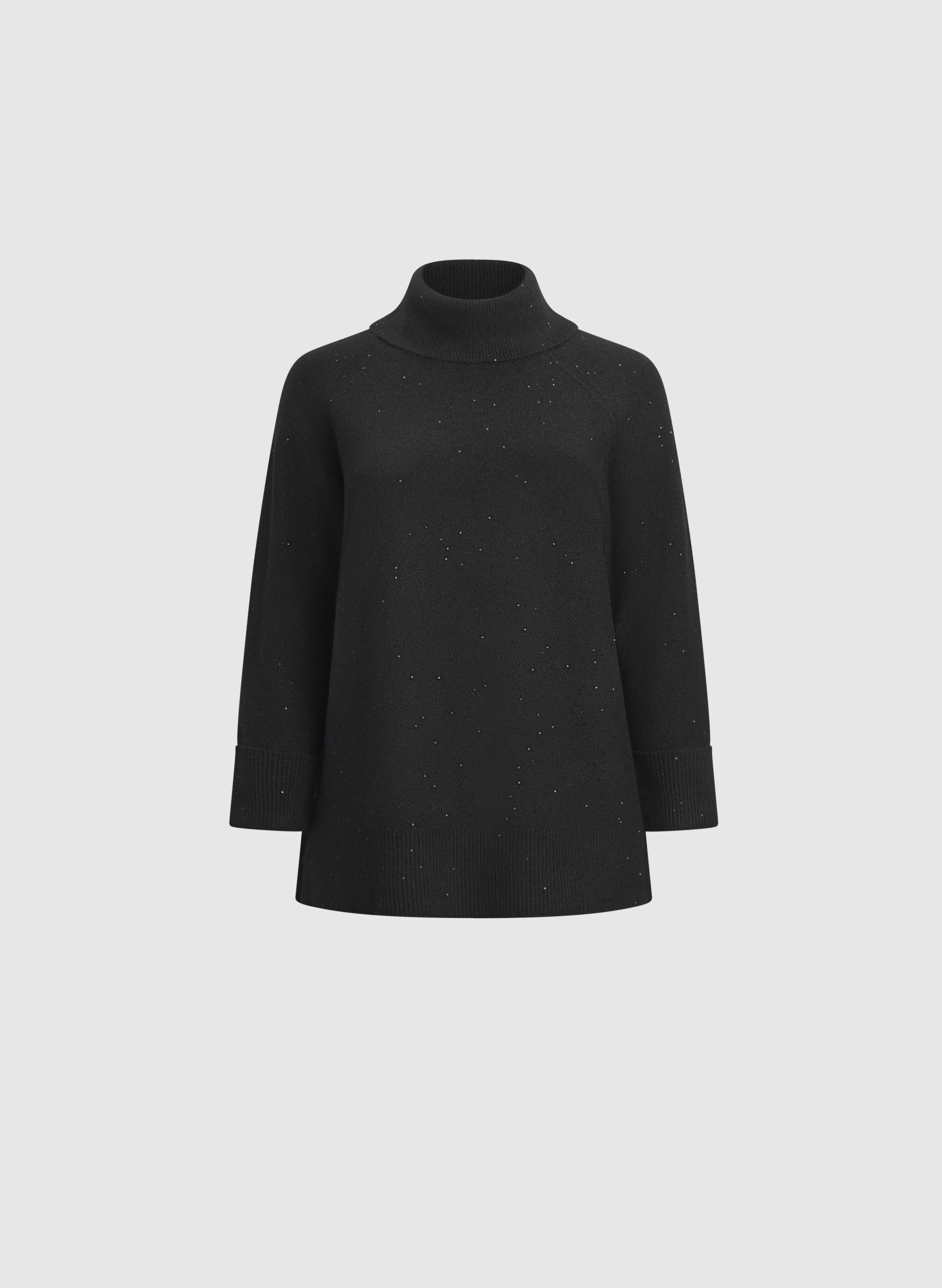 Sequined Cowl Neck Tunic Sweater - Image 6